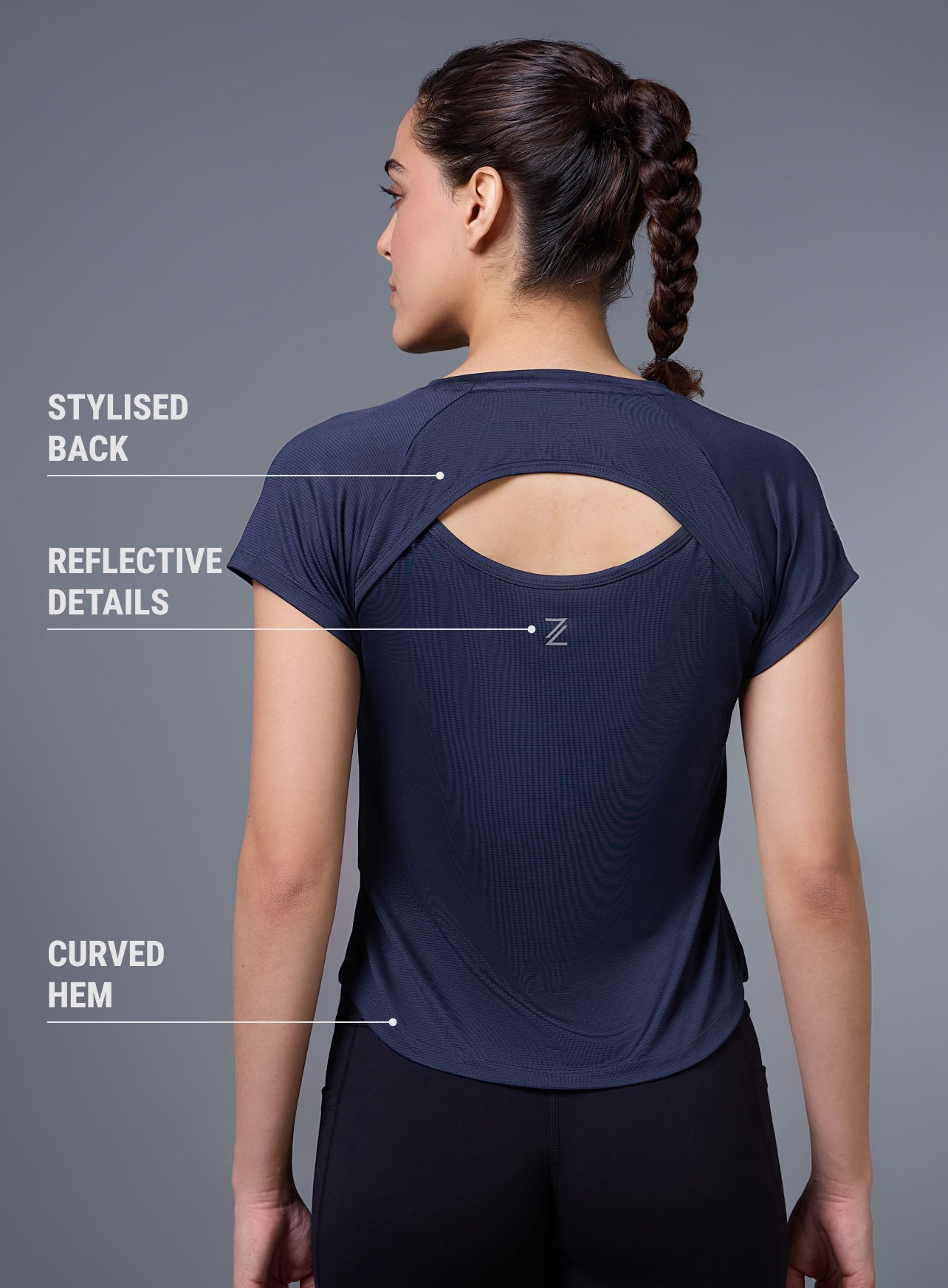 Women's Navy Run Forward T-shirt