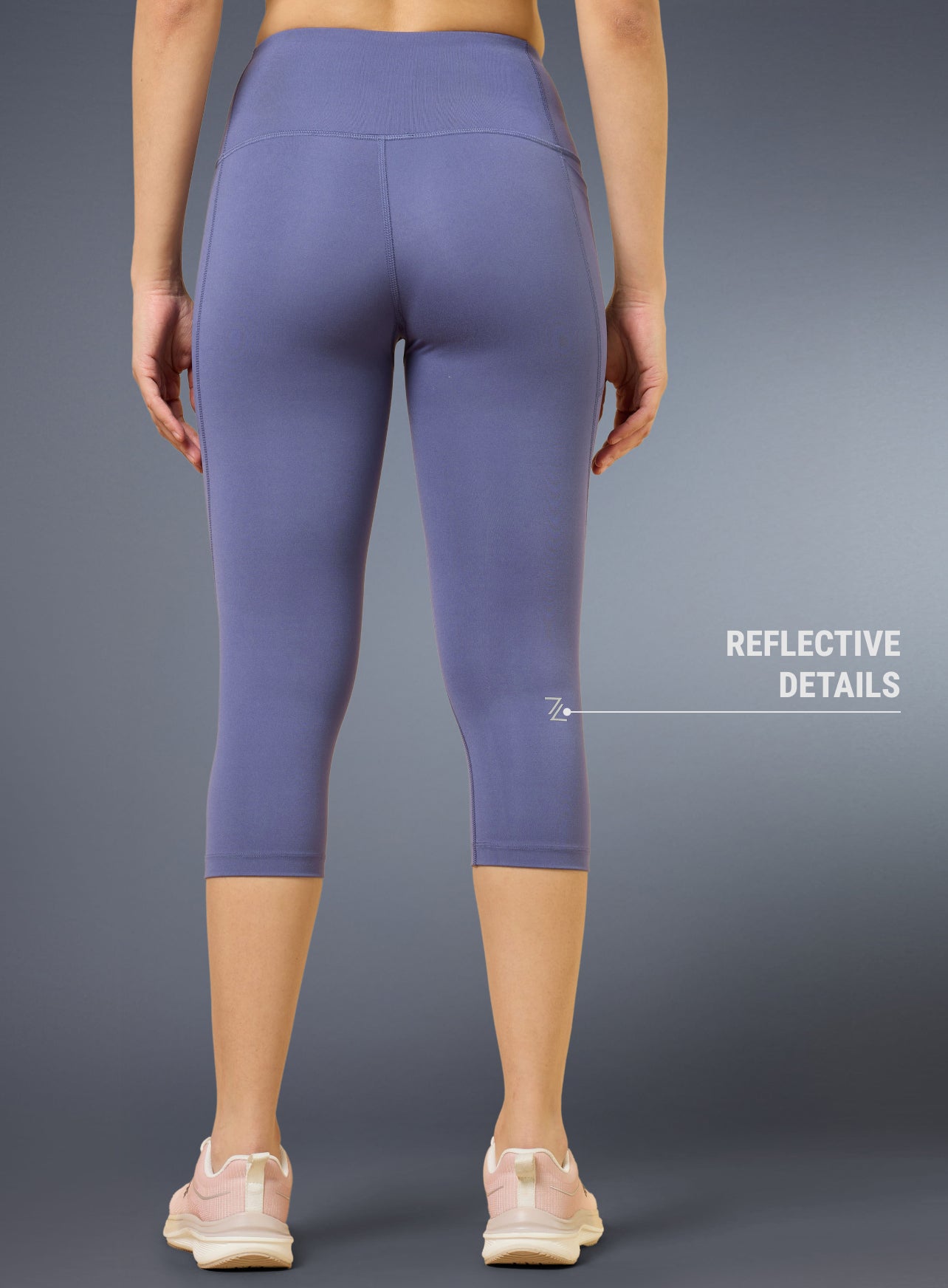 Women's Purple Everyday Run Cropped Length Tights