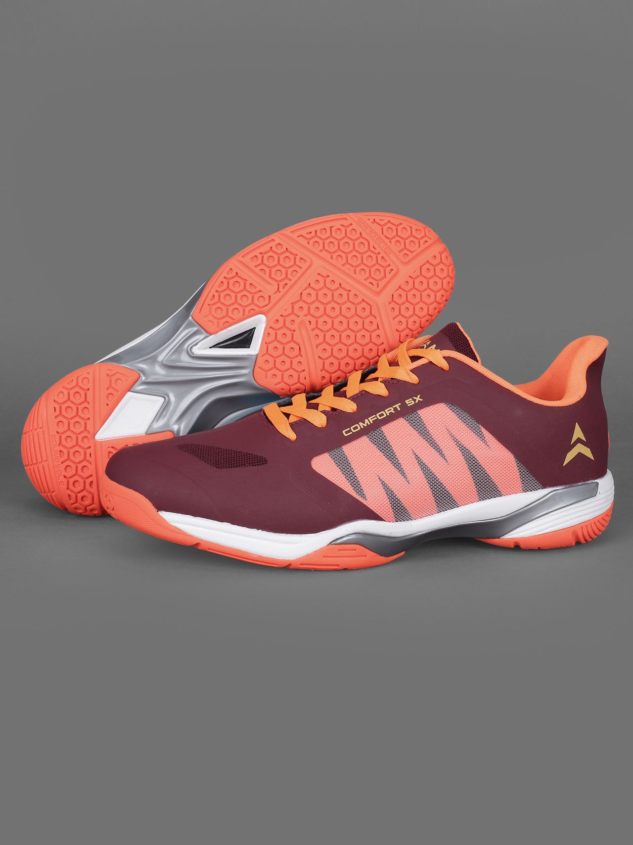 Avant Men's Dynamo Badminton Shoes - Maroon/Orange