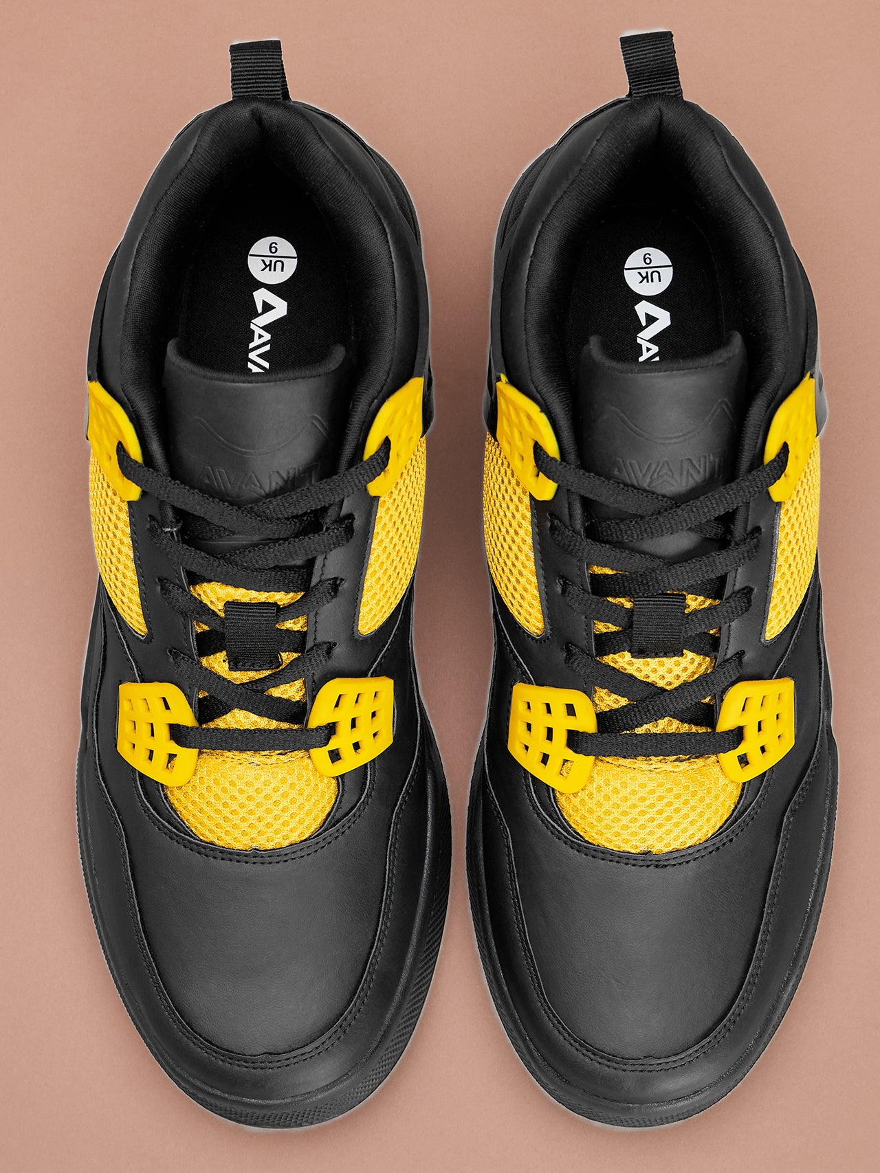 Avant Men's Felix Sneaker Shoes - Black / Yellow
