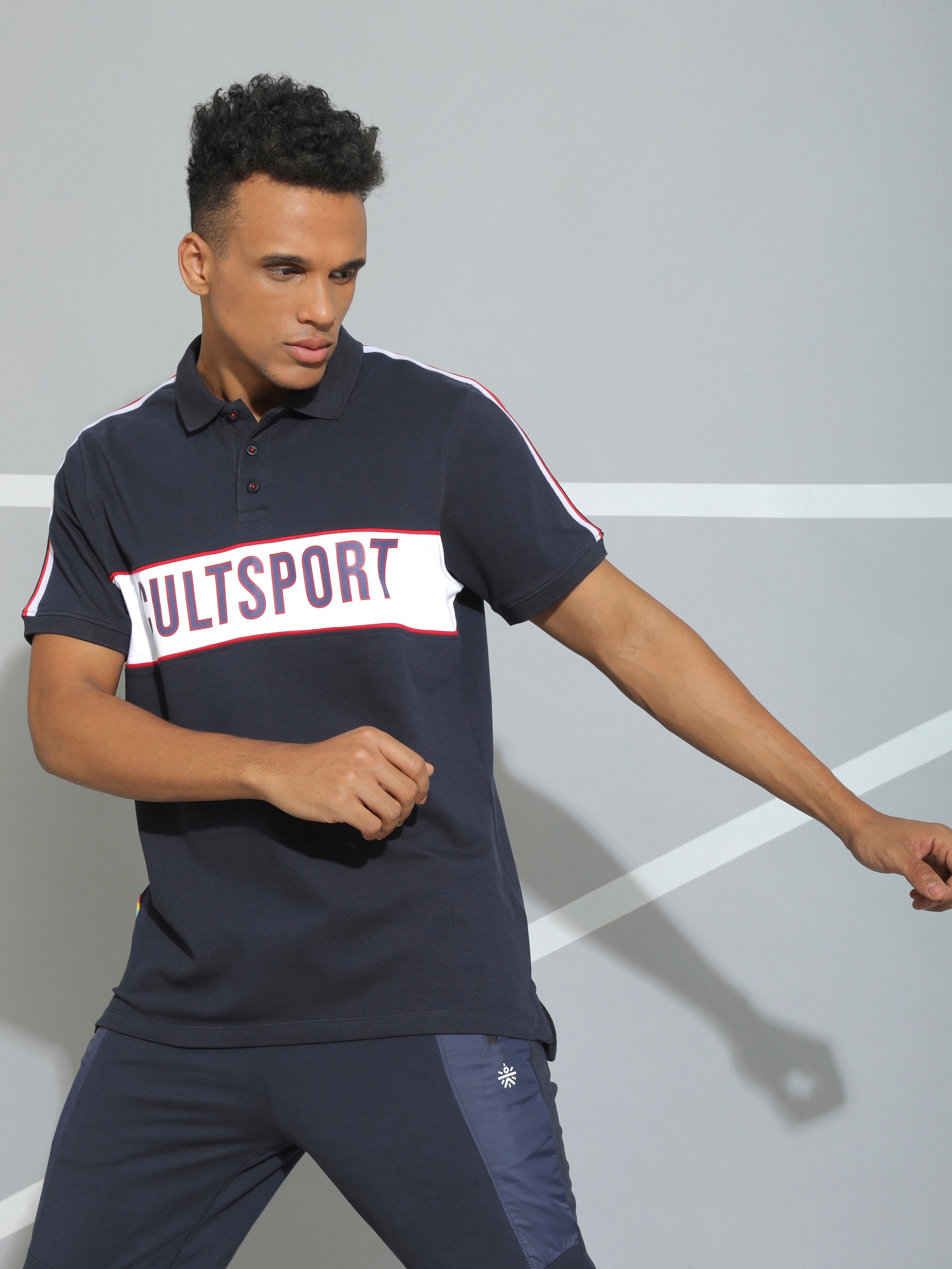 Colourblock Active Polo T-shirt