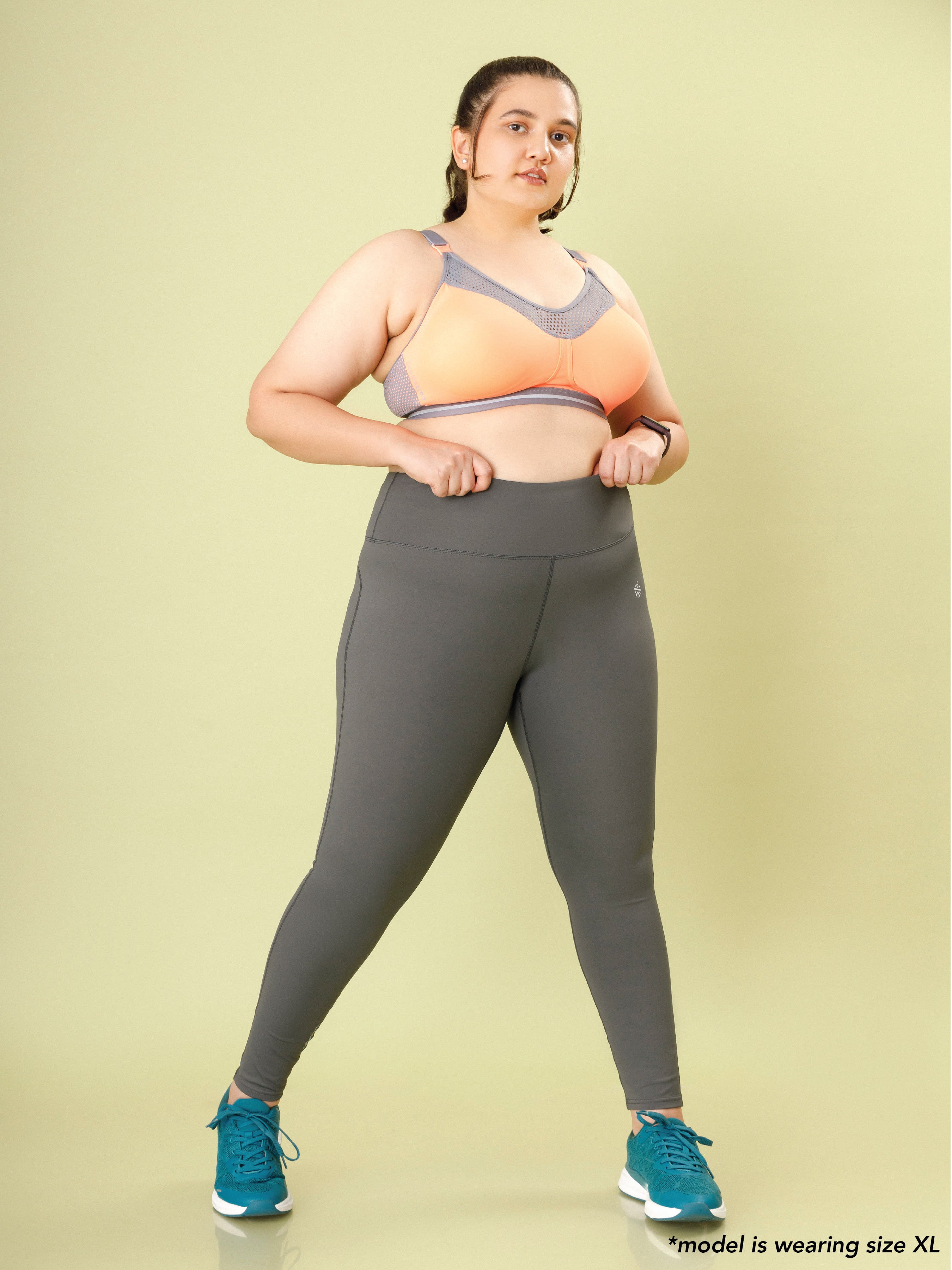 Grey Absolute Fit Solid Workout Tights