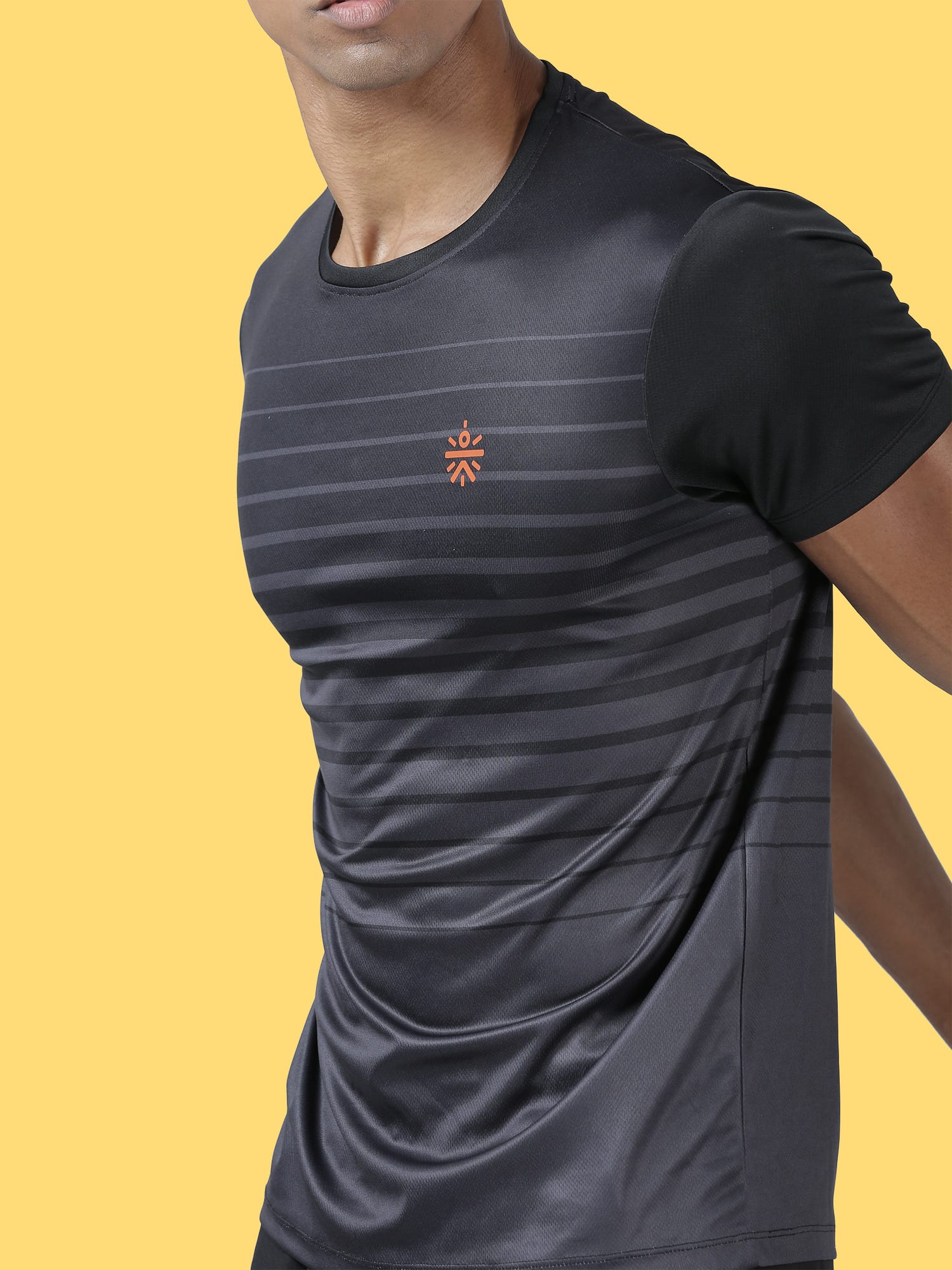 Neo Stripe Black Grey Gym Tee