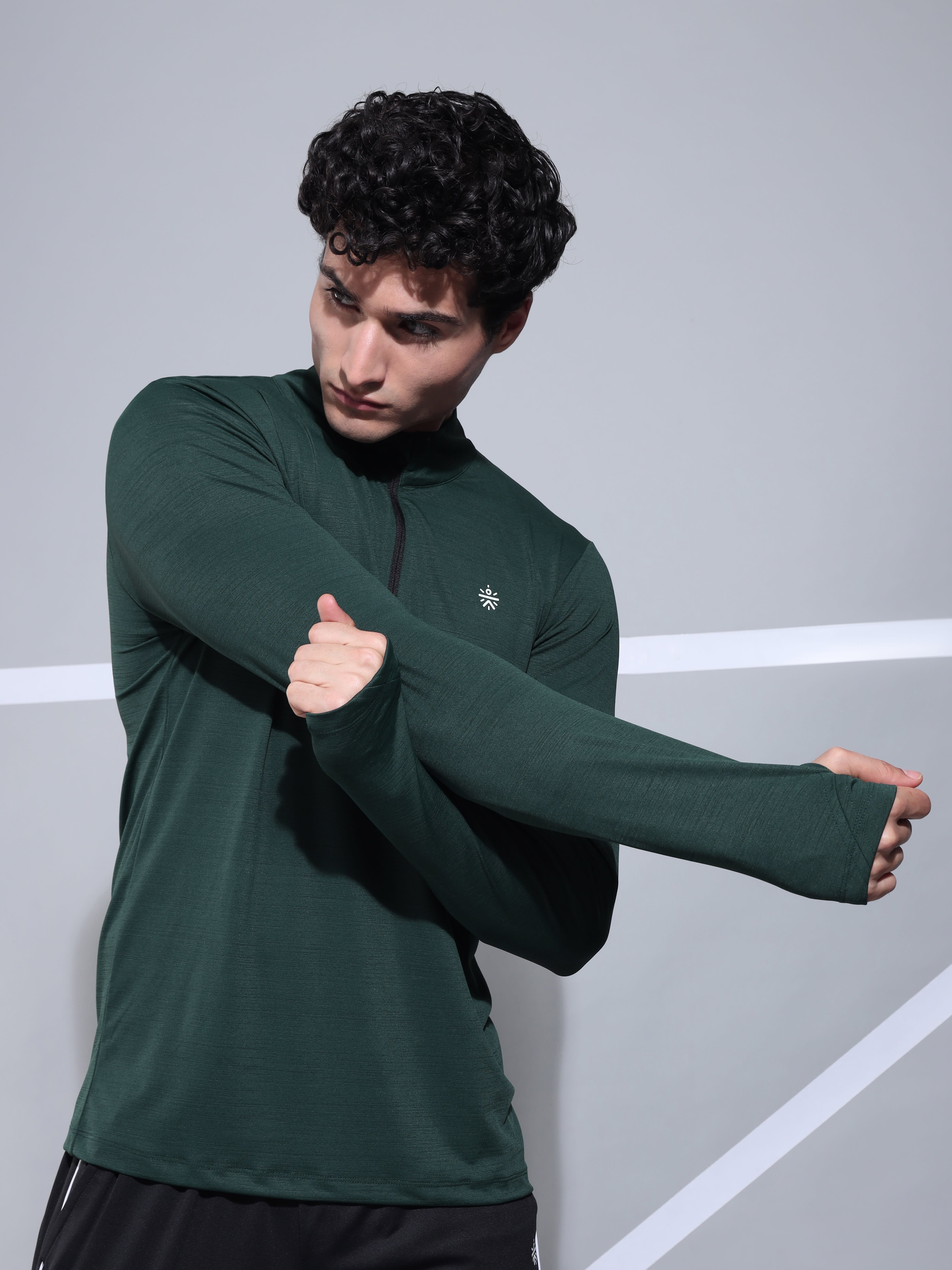 High Neck Active T-shirt with Graphic Print