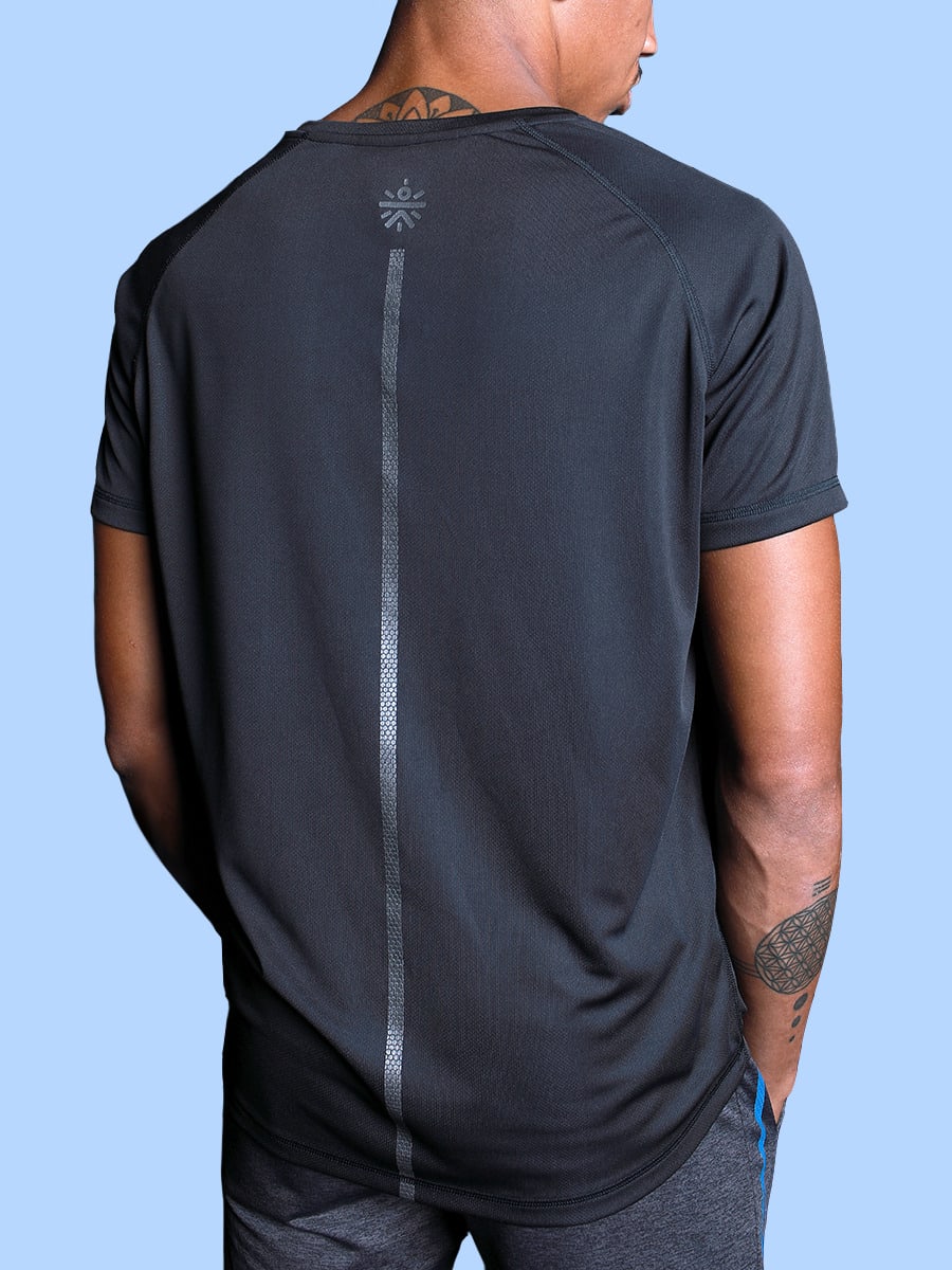 Men Black Dumbbell Training Tee