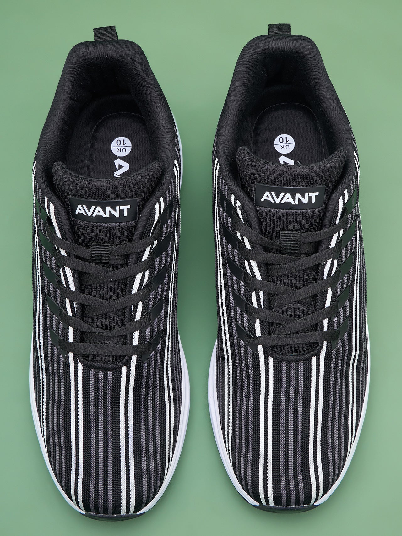 Avant Men's Bi-Strip Running Shoes - Black/White