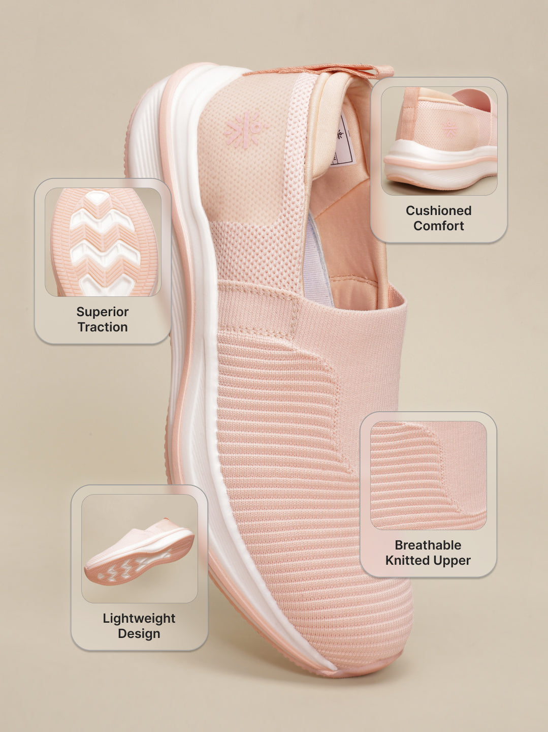 cult Women's Grace Slip-On Walking Shoes - Baby Pink / Mauve