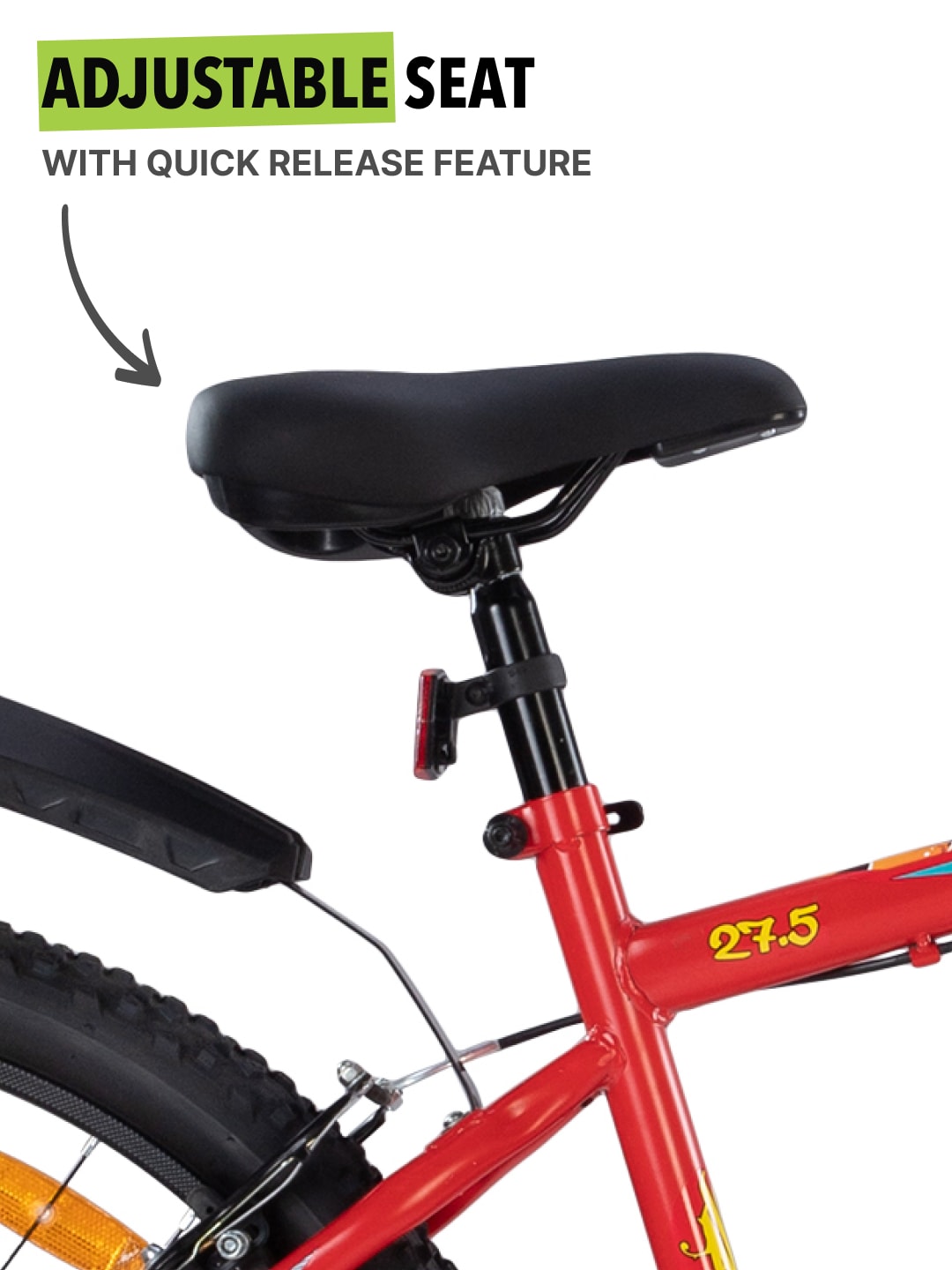 STUDPRO27.5TRED Steel Single Speed 27.5 inch Mountain Cycle with Single Wall Rim and Rigid Fork