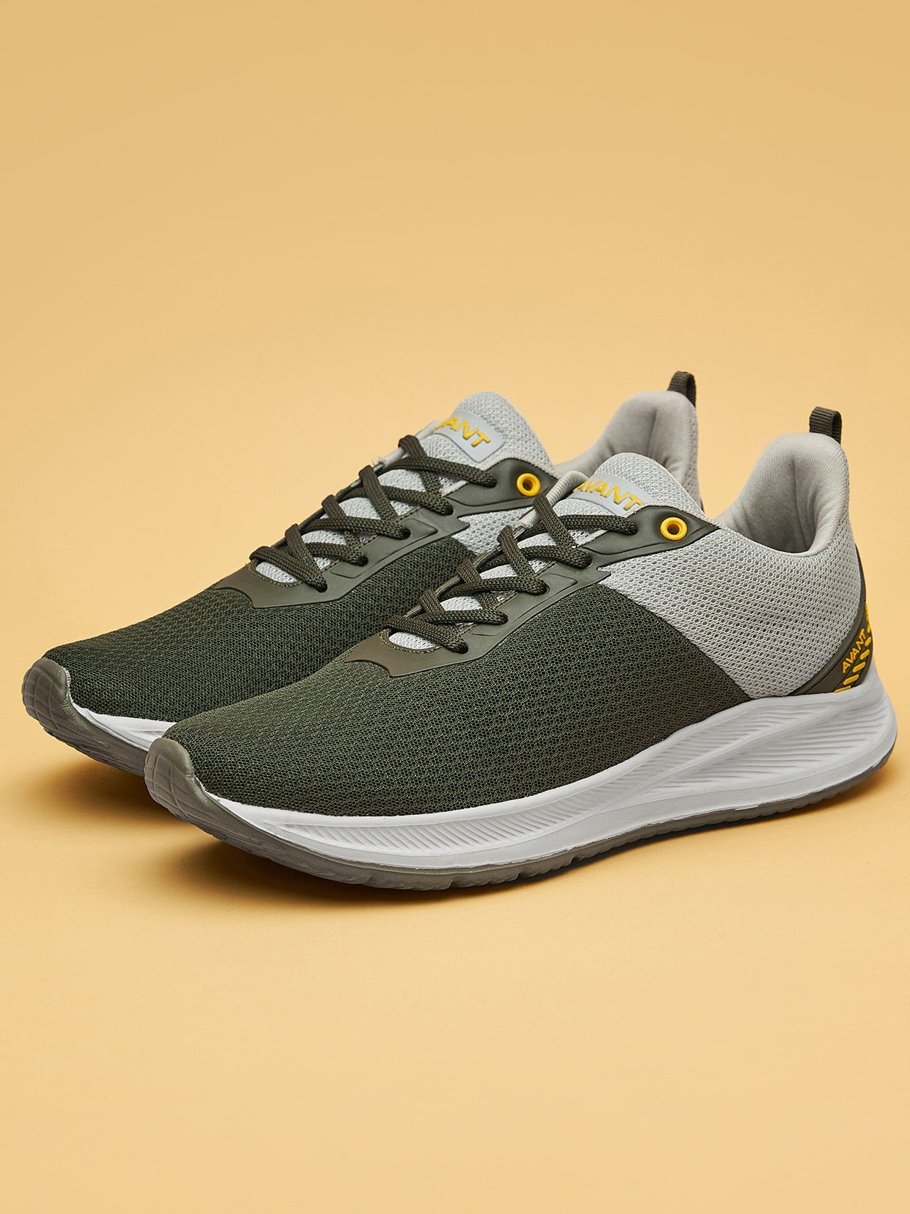 Avant Men's Racer Walking Shoes-L.Grey/Olive
