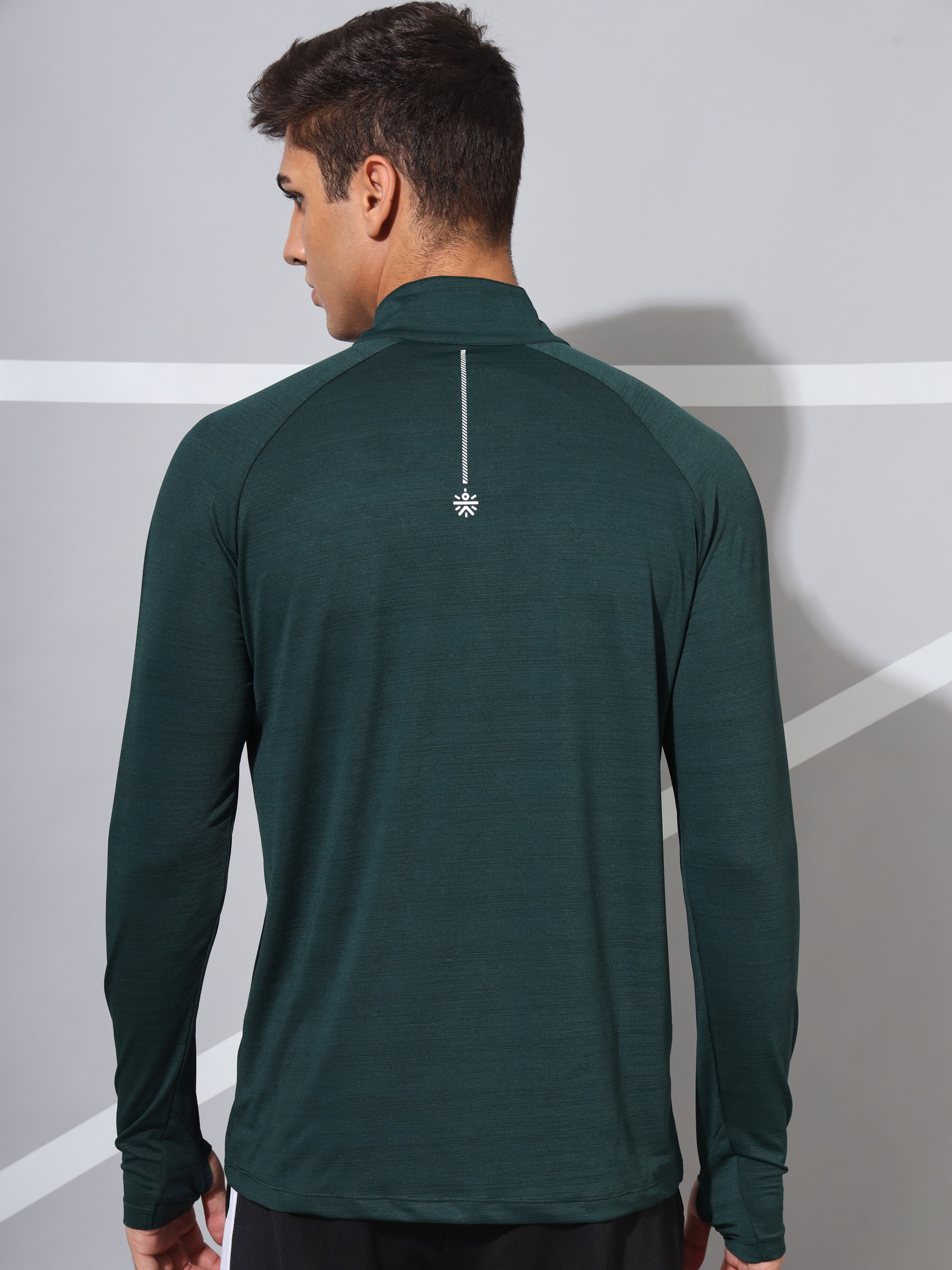 High Neck Active T-shirt with Thumbholes