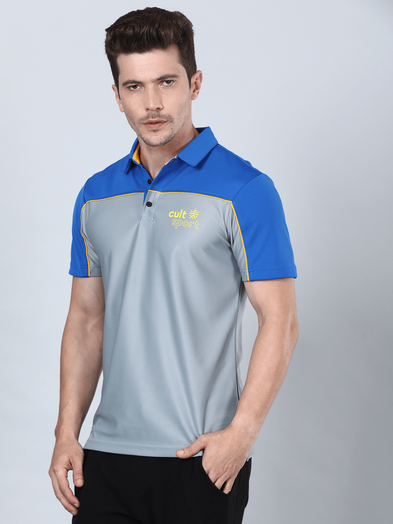 Signature Bi-tone Grey Gym Polo