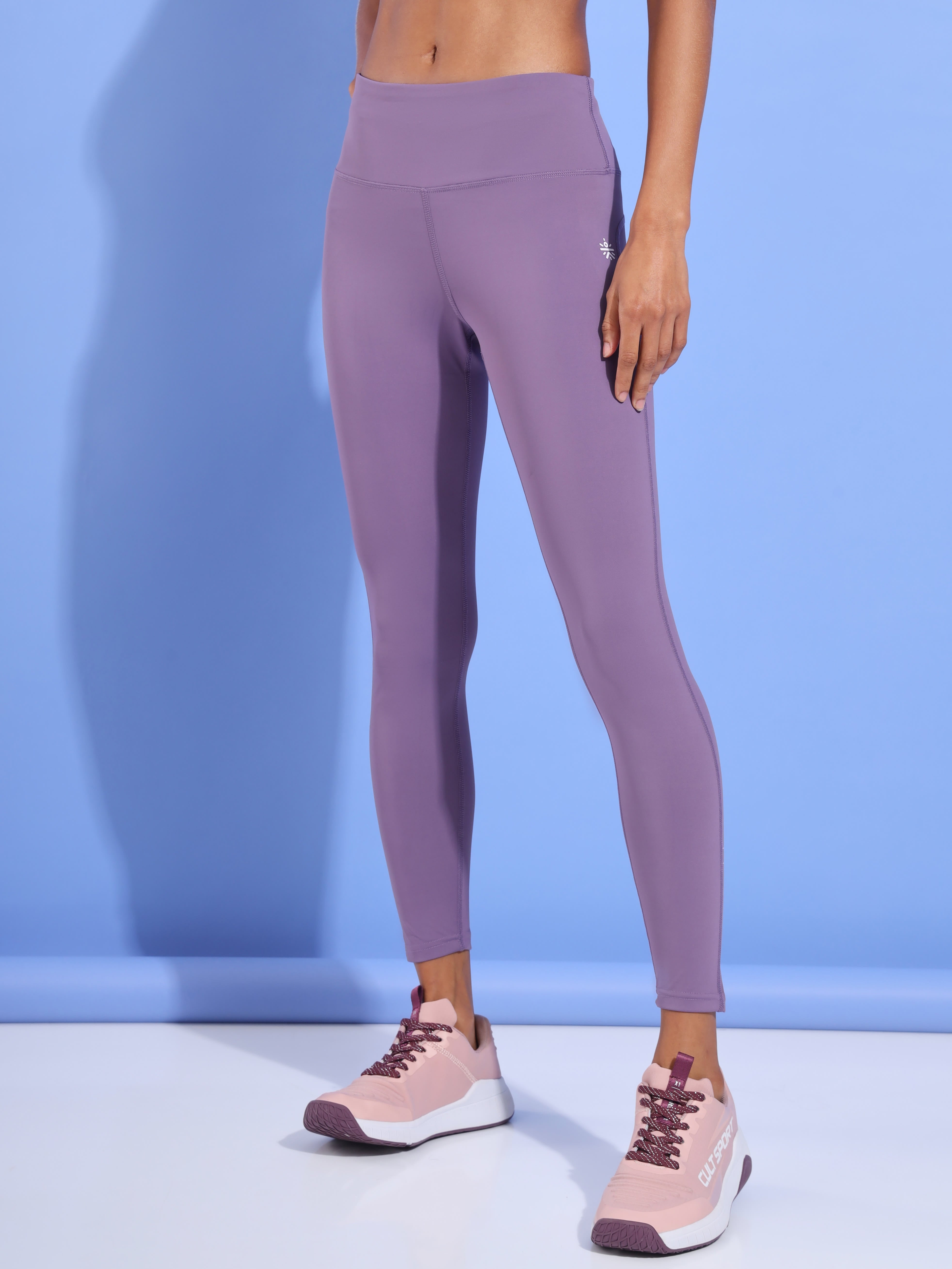 Purple All Day Active Solid Tights for Women