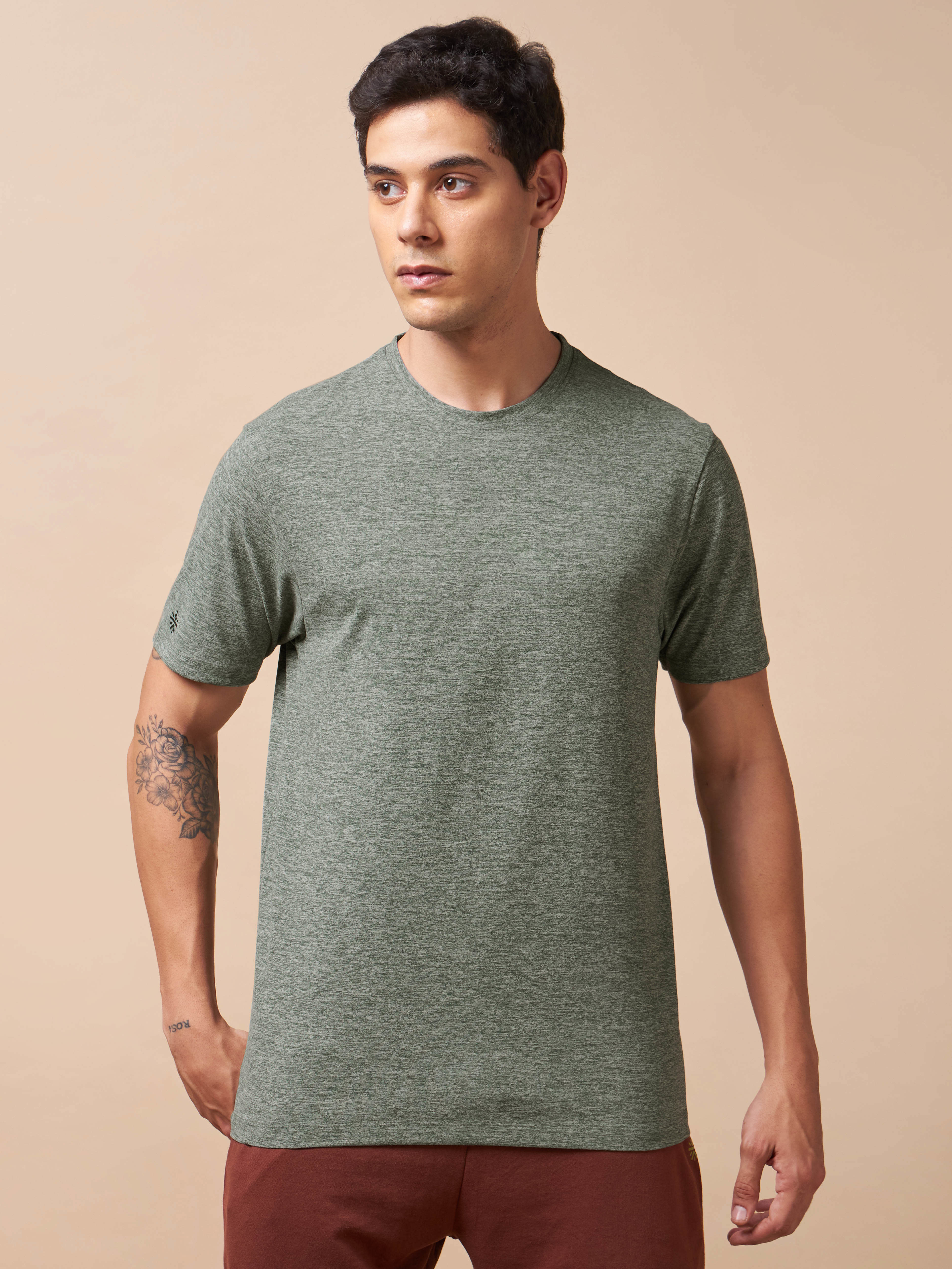 Men's All Day Workout Olive Comfortech T-shirt