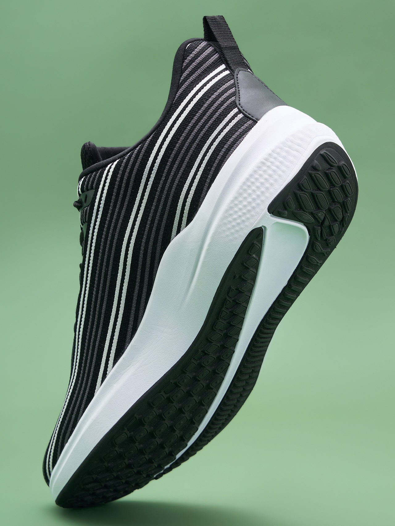 Avant Men's Bi-Strip Running Shoes - Black/White