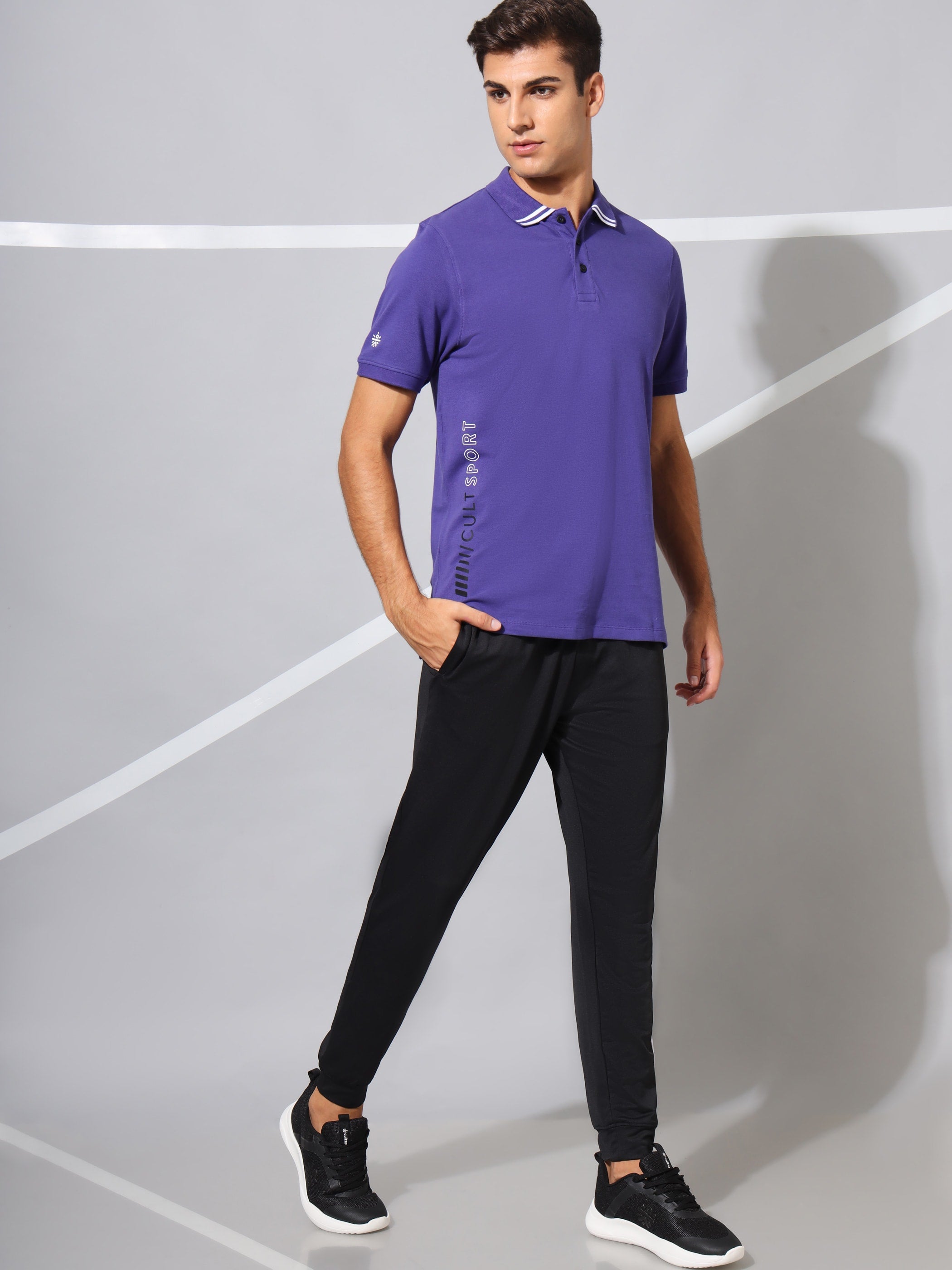 Graphic Print Performance Polo T-shirt