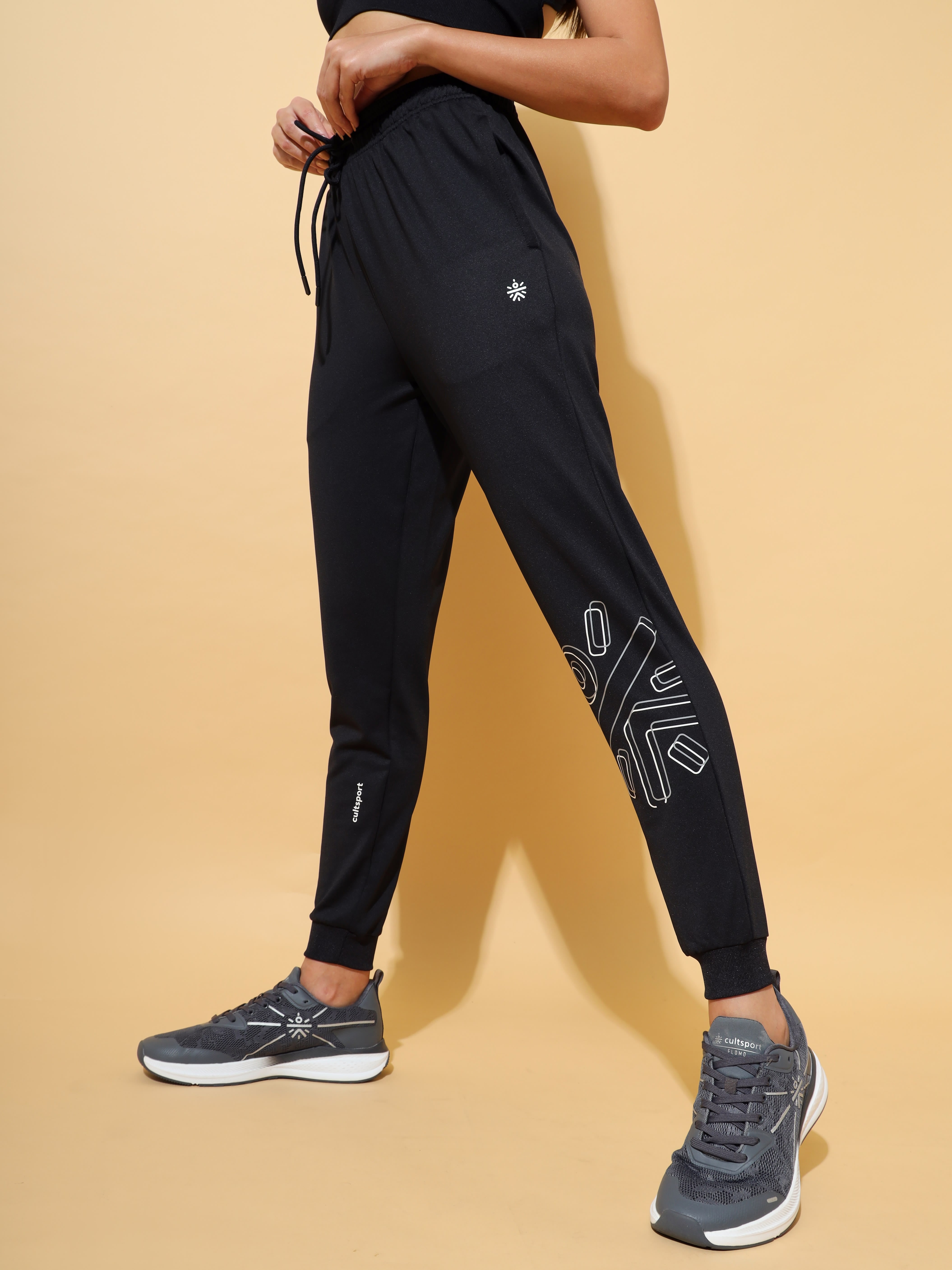 Athletic Joggers with Logo Placement Print