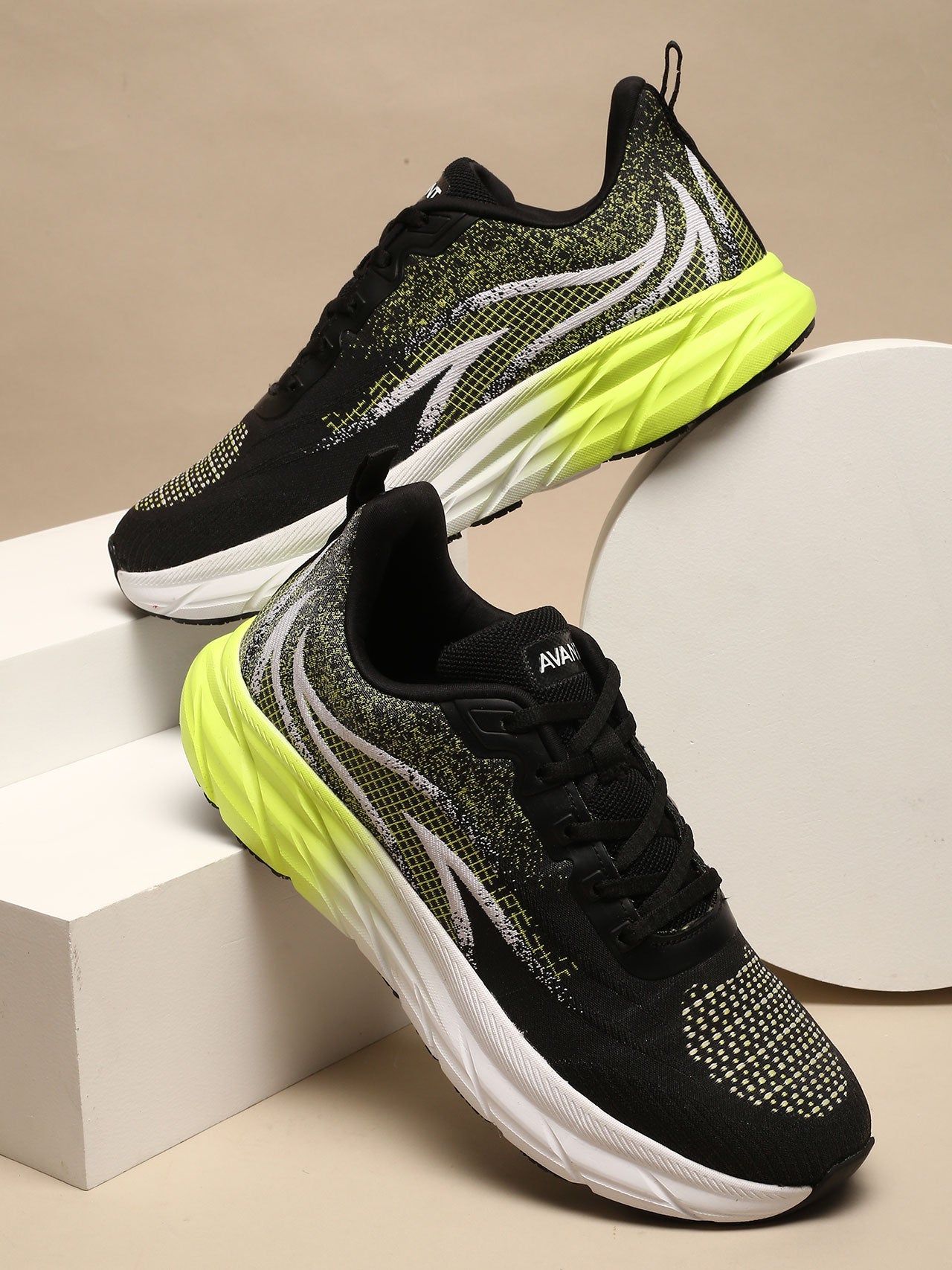 Avant Men's SonicWave Running Shoes - Black/Neon Green