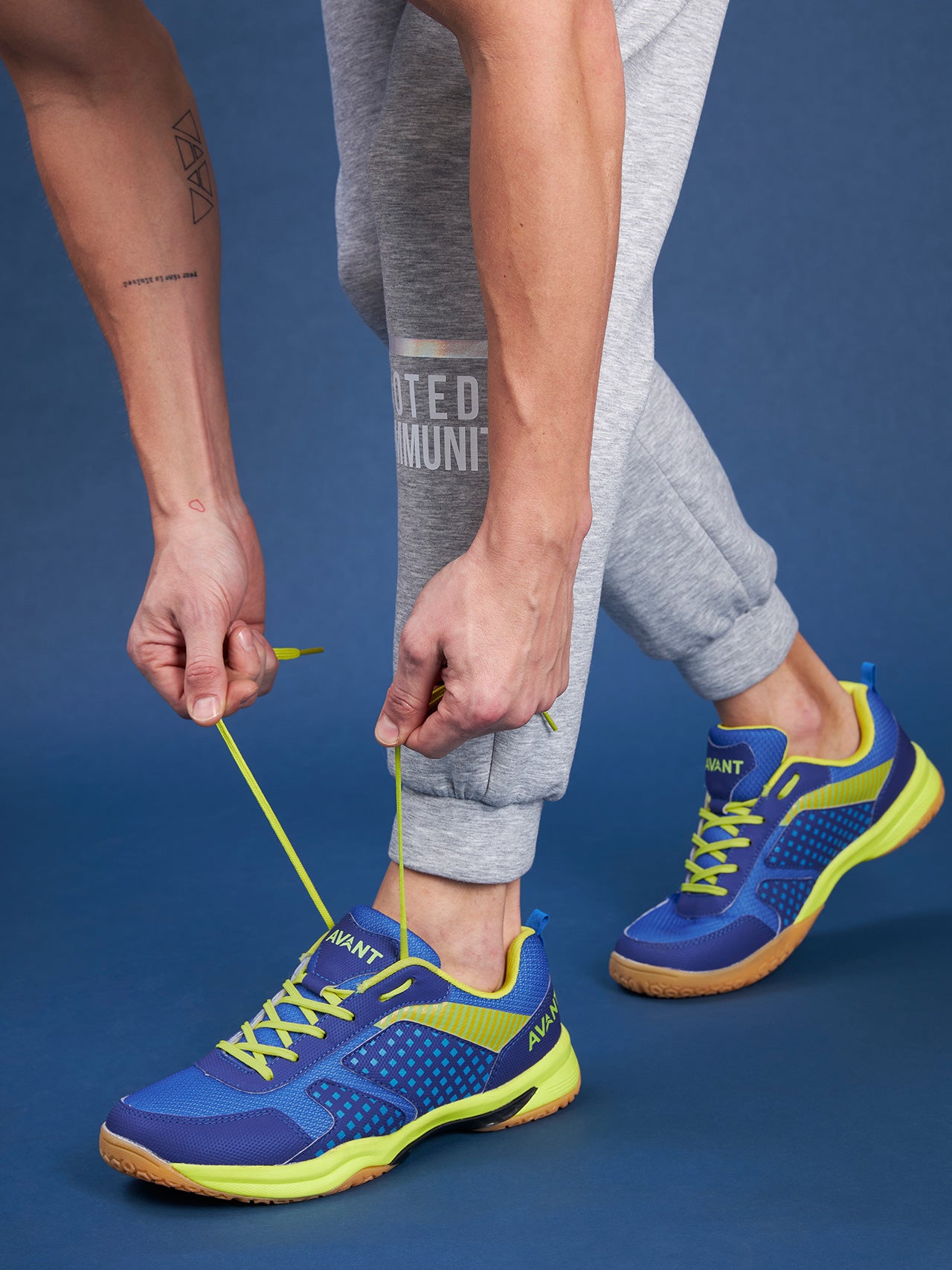 Avant Men's FluidX Badminton Shoes- Blue/Yellow