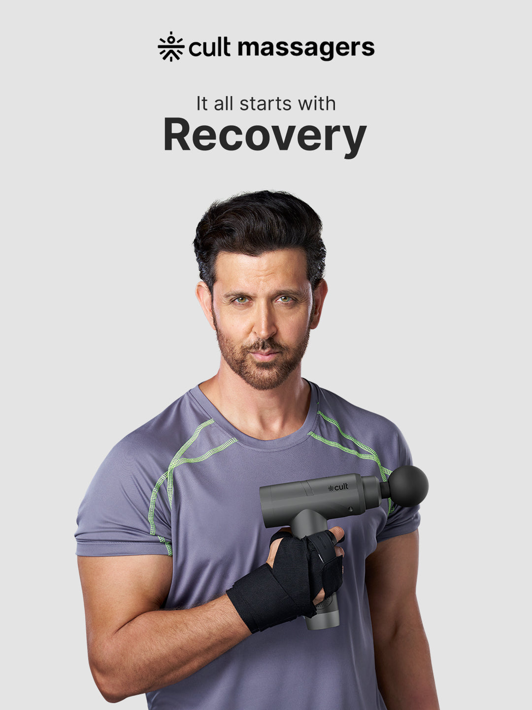 Cult Impact Pro, Full Body Professional Gun Massager, 4500 mAh battery, Deep Tissue Percussions, 4 Interchangeable heads, 6 Speed levels, Silicone head.