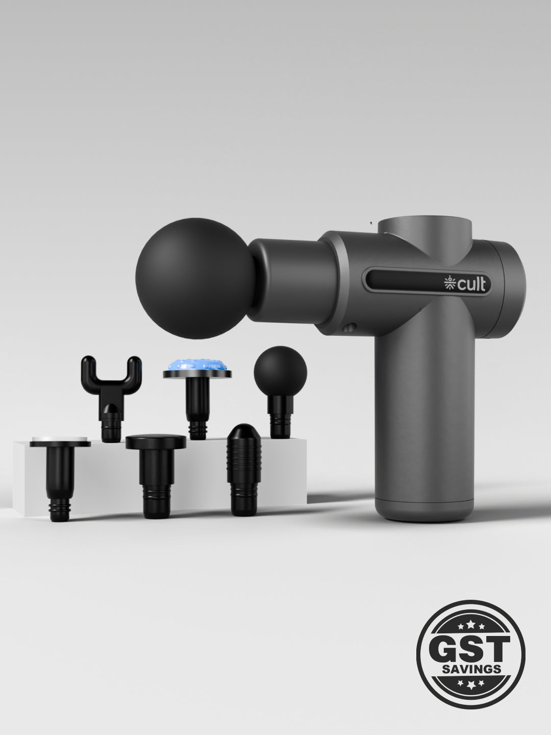 Cult Impact X, Full Body Gun Massager with Hot and Cold Therapy, 3000mAh battery, 6 Interchangeable heads, 6 Speed levels, Silicone head, Carry Pouch.