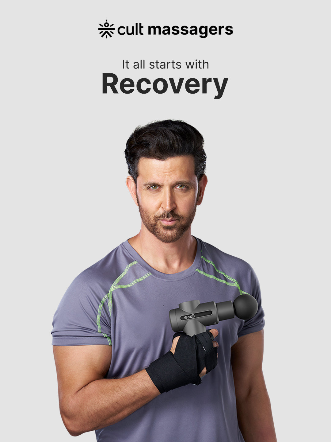 Cult Impact X, Full Body Gun Massager with Hot and Cold Therapy, 3000mAh battery, 6 Interchangeable heads, 6 Speed levels, Silicone head, Carry Pouch.