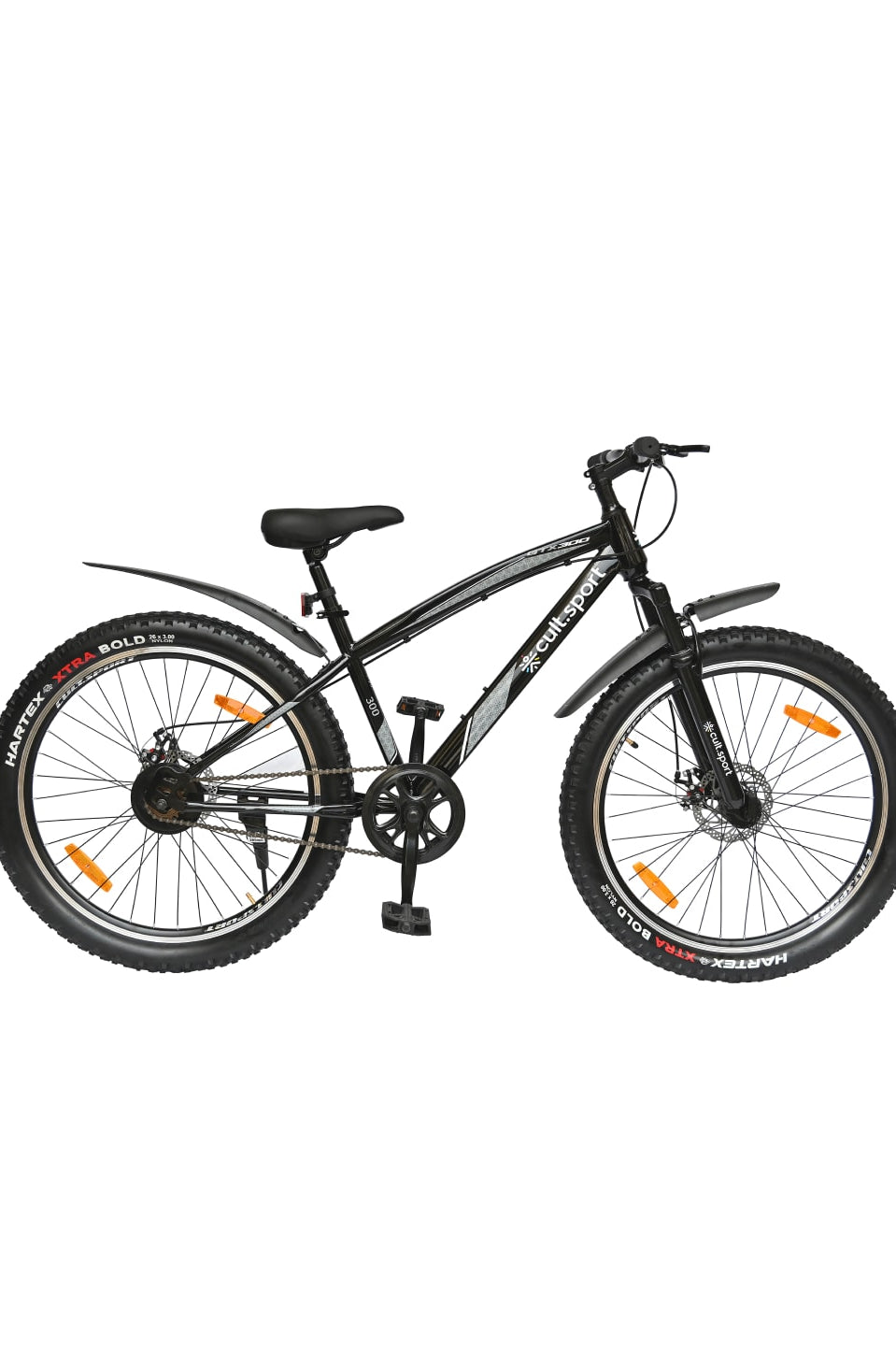GTX30026TBLACK Steel Single Speed 26 inch Mountain Cycle, Front Suspension and Double Wall Alloy Rim,