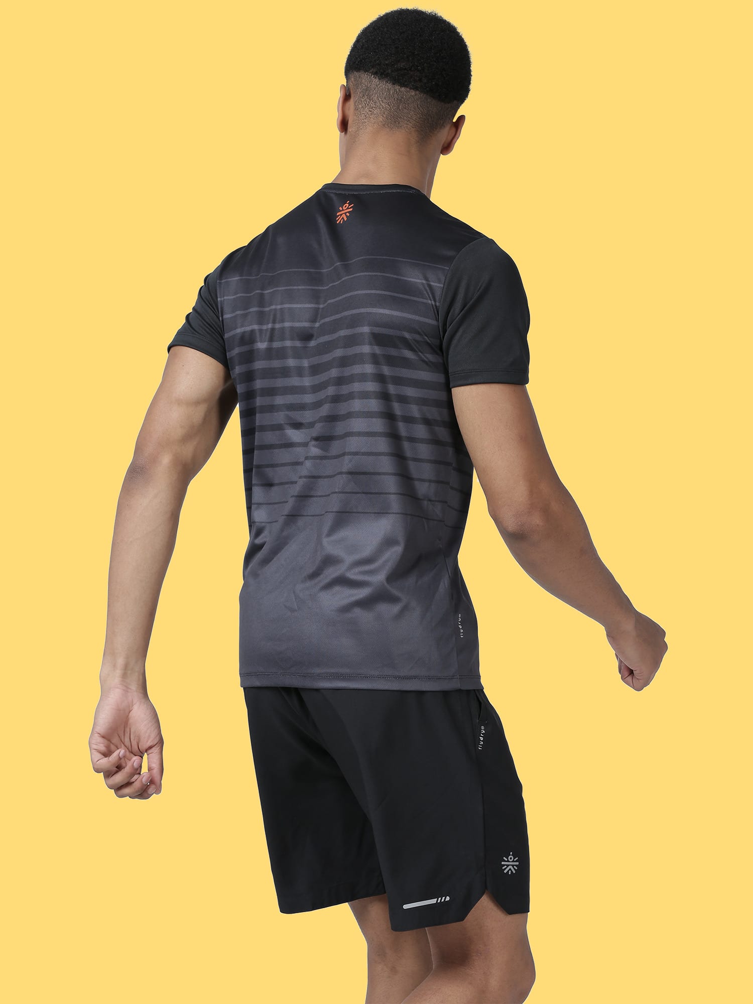 Neo Stripe Black Grey Gym Tee