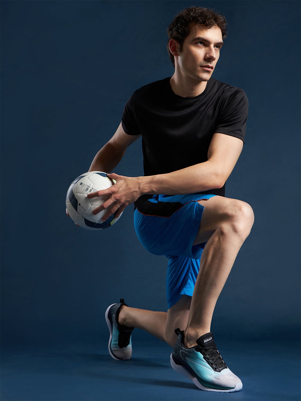 Avant Men's Spark Active Sports shoes - Black/Sky Blue