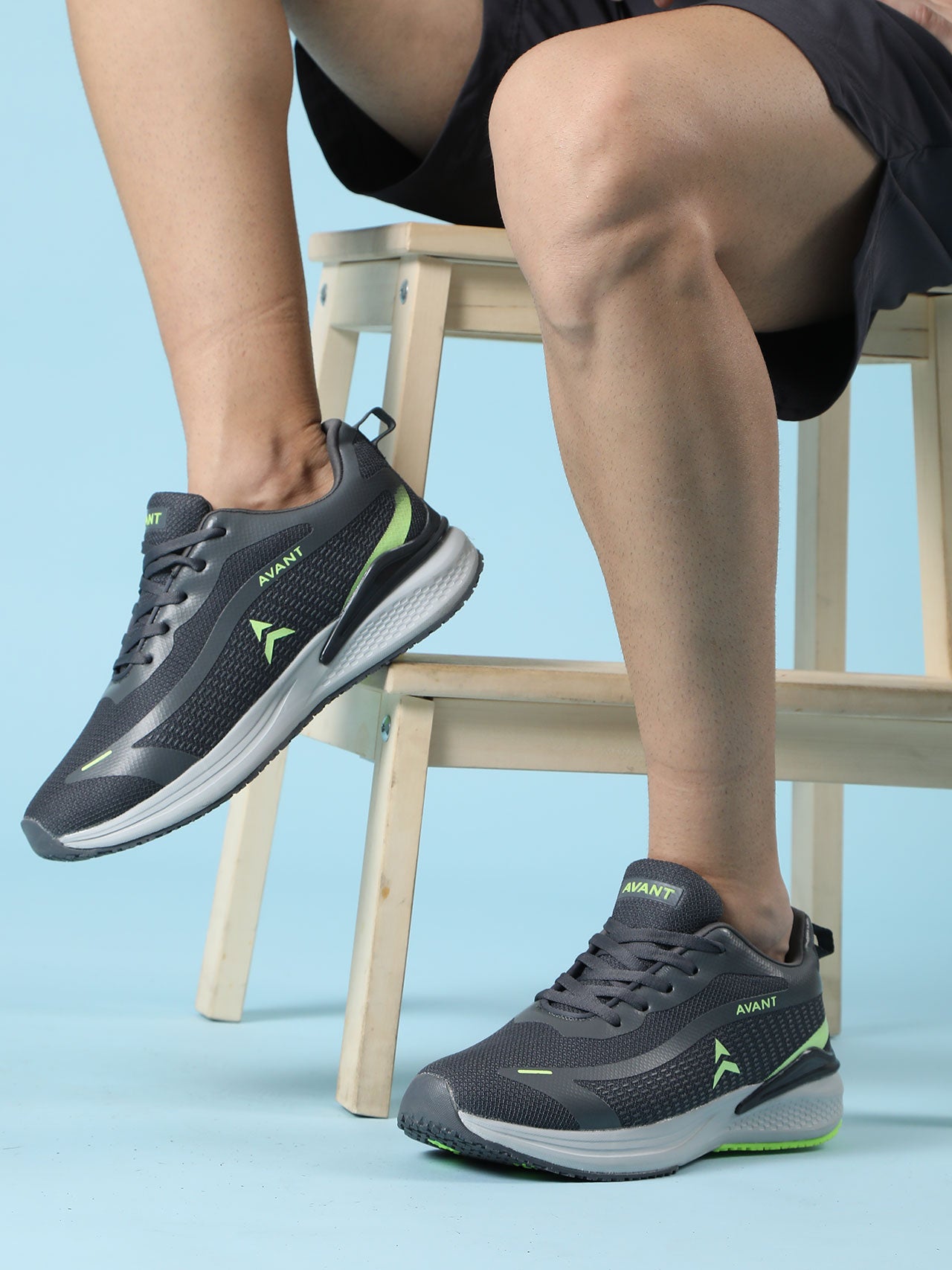 Avant Men's Panther Running shoes - D.Grey / P.Green