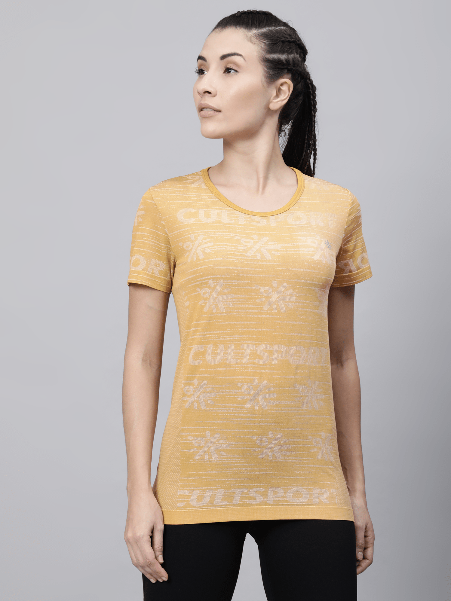 Signature Streak Yellow Workout Tee