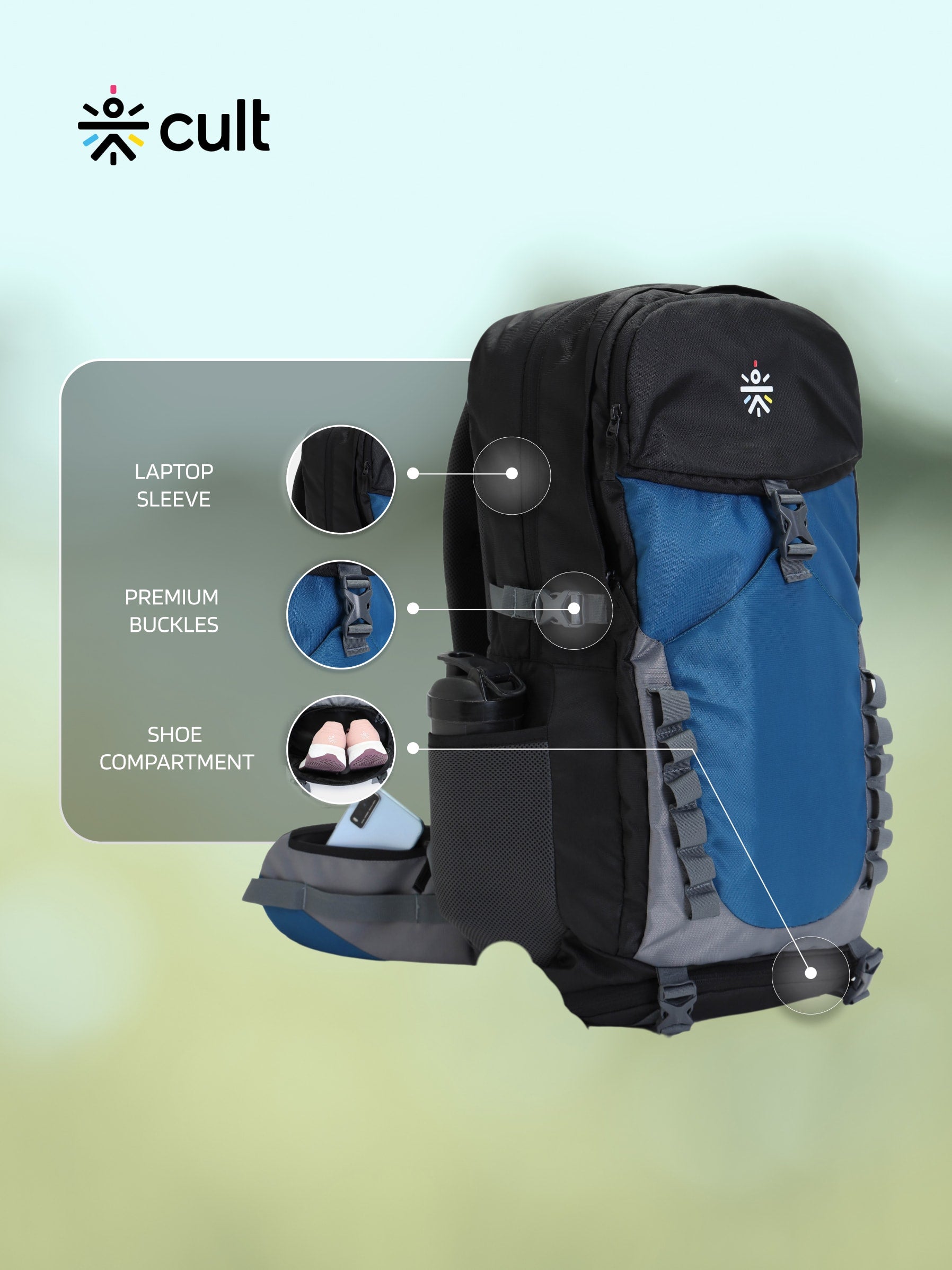 Travel Rucksack 60 L Blue