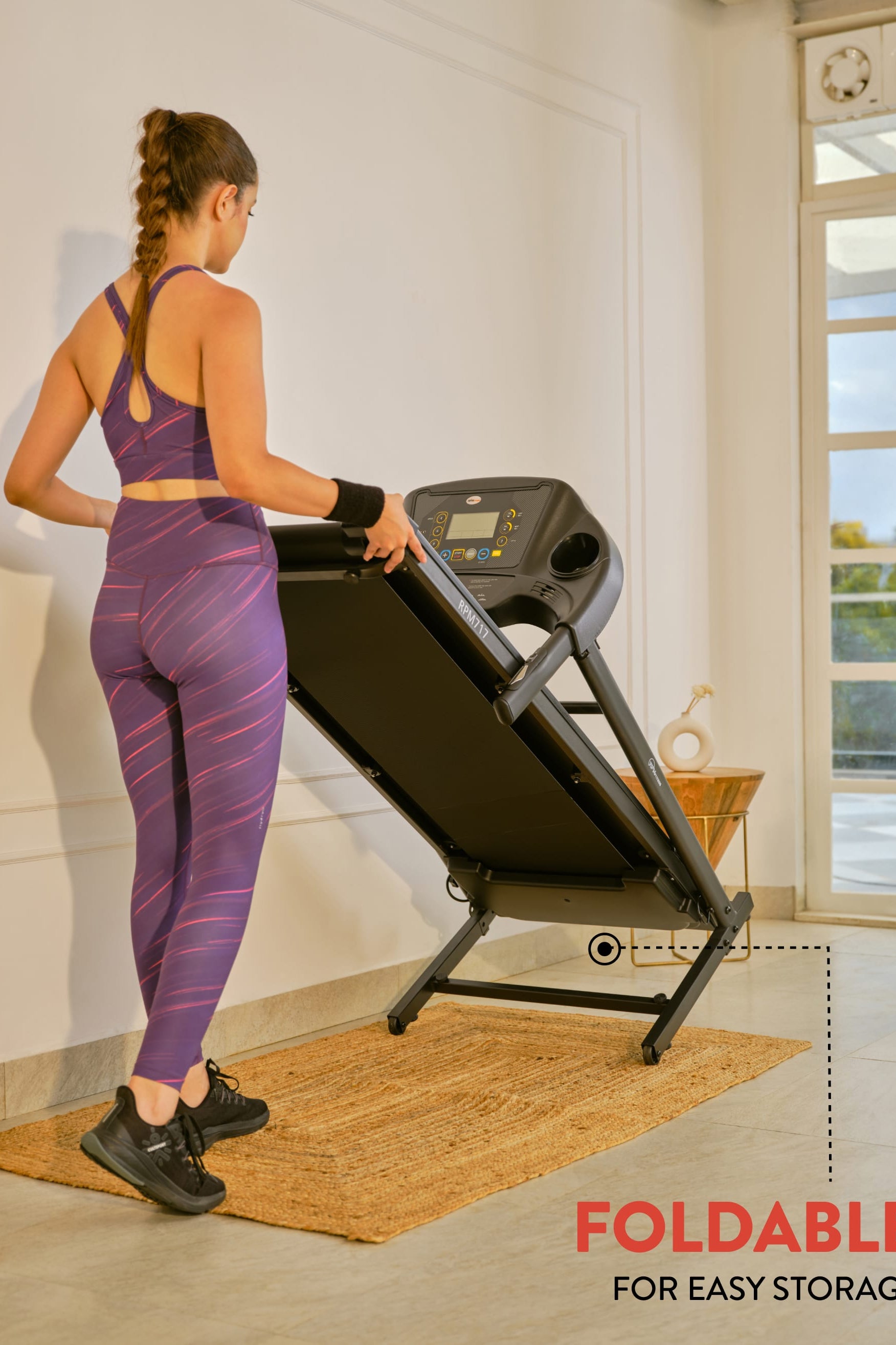 RPM717 2HP Powerful Brushless Motor Treadmill with Max Weight-100kg | Max speed-14kmph (with 6 Months extended warranty)