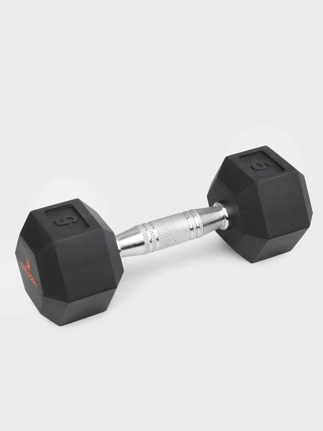 5kgx2 Hex Dumbbell | For Home Gym Exercises | Rubber coated with Chrome Handles | Black. (6 Months extended Warranty only on Cultsport.com)