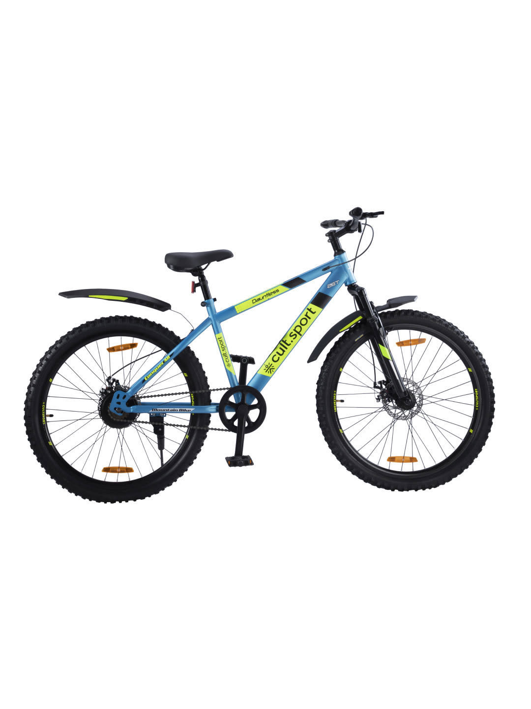 Dauntless26Blue Steel Single Speed 26 inch Mountain Cycle with Front Suspension, Double Wall Rim and Dual Disc Brake