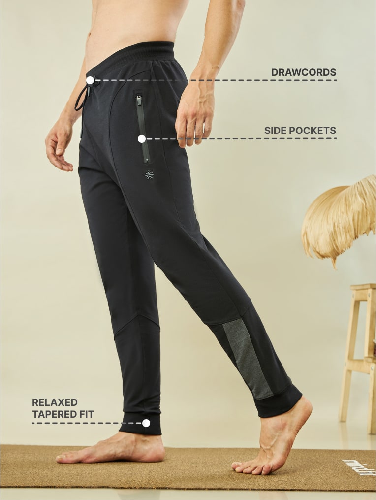 Contrast Panel Relaxed Tapered Fit Joggers