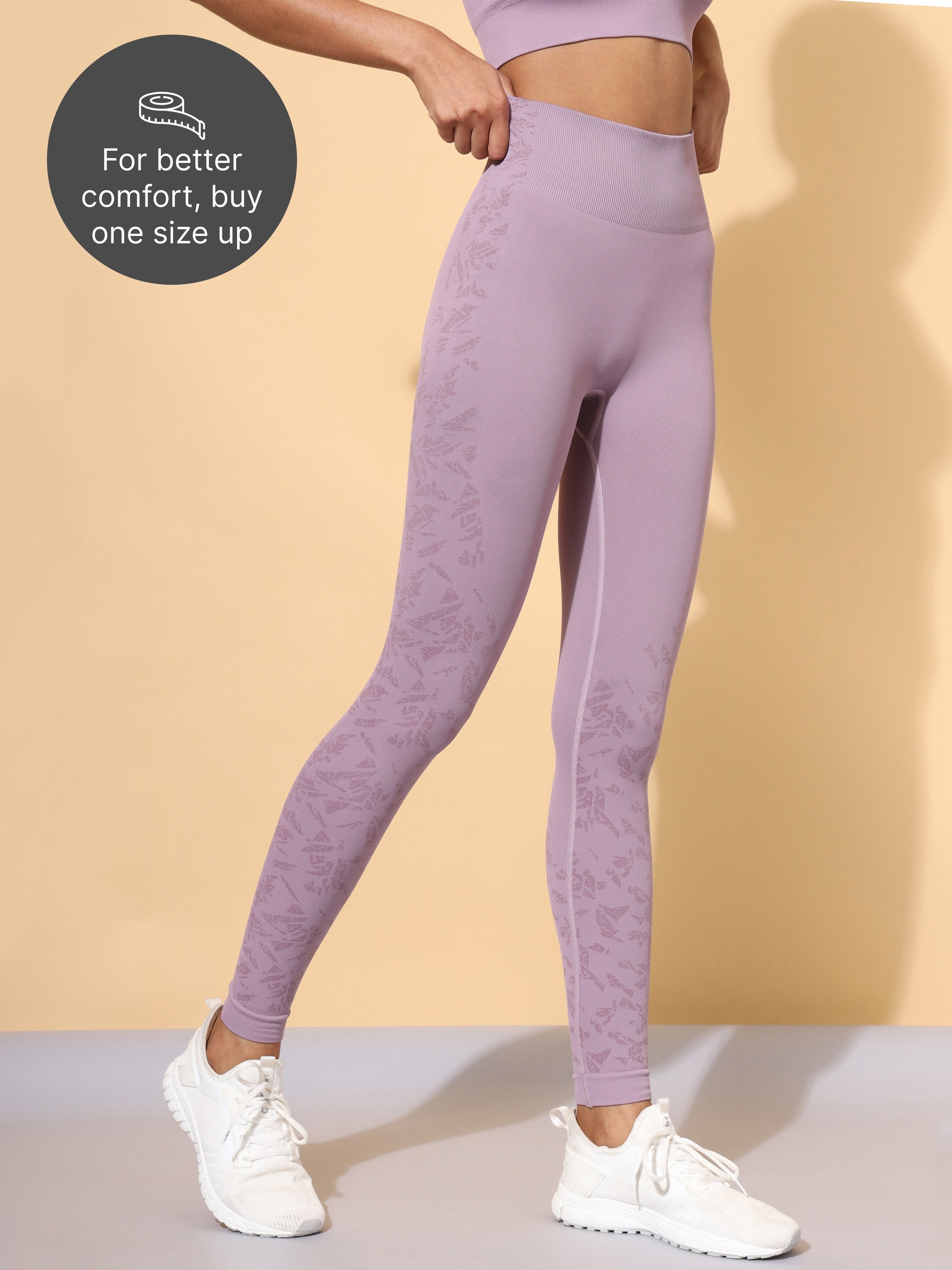 Dark Pink Seamless Jacquard Tights