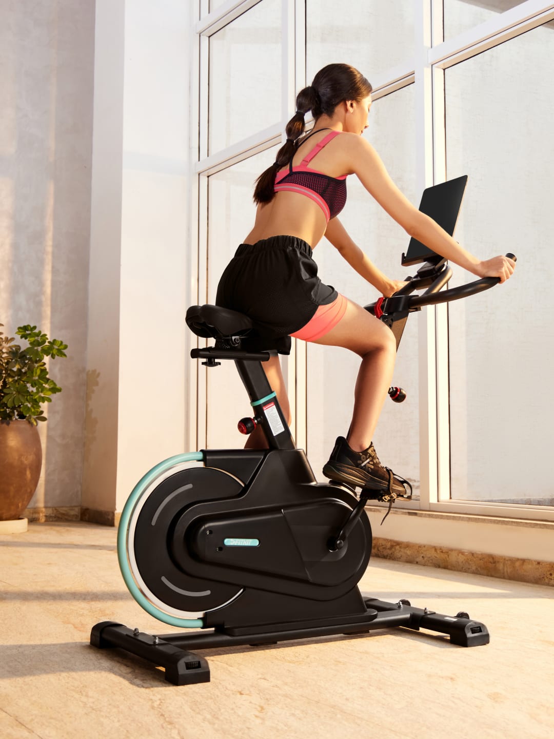 FK5000 NoiseFree Spin Bike Flywheel- 6kg, Max weight- 100 kg, Resistance Mechanism - Magnetic, Blue (with 6 months extended warranty)