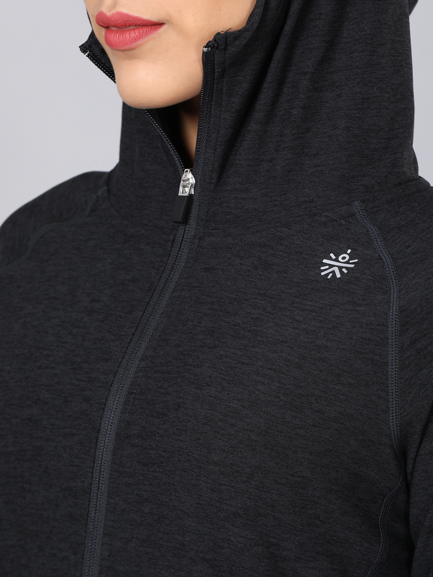 Vital Emerge Black Zip Through Hoodie Sweatshirt
