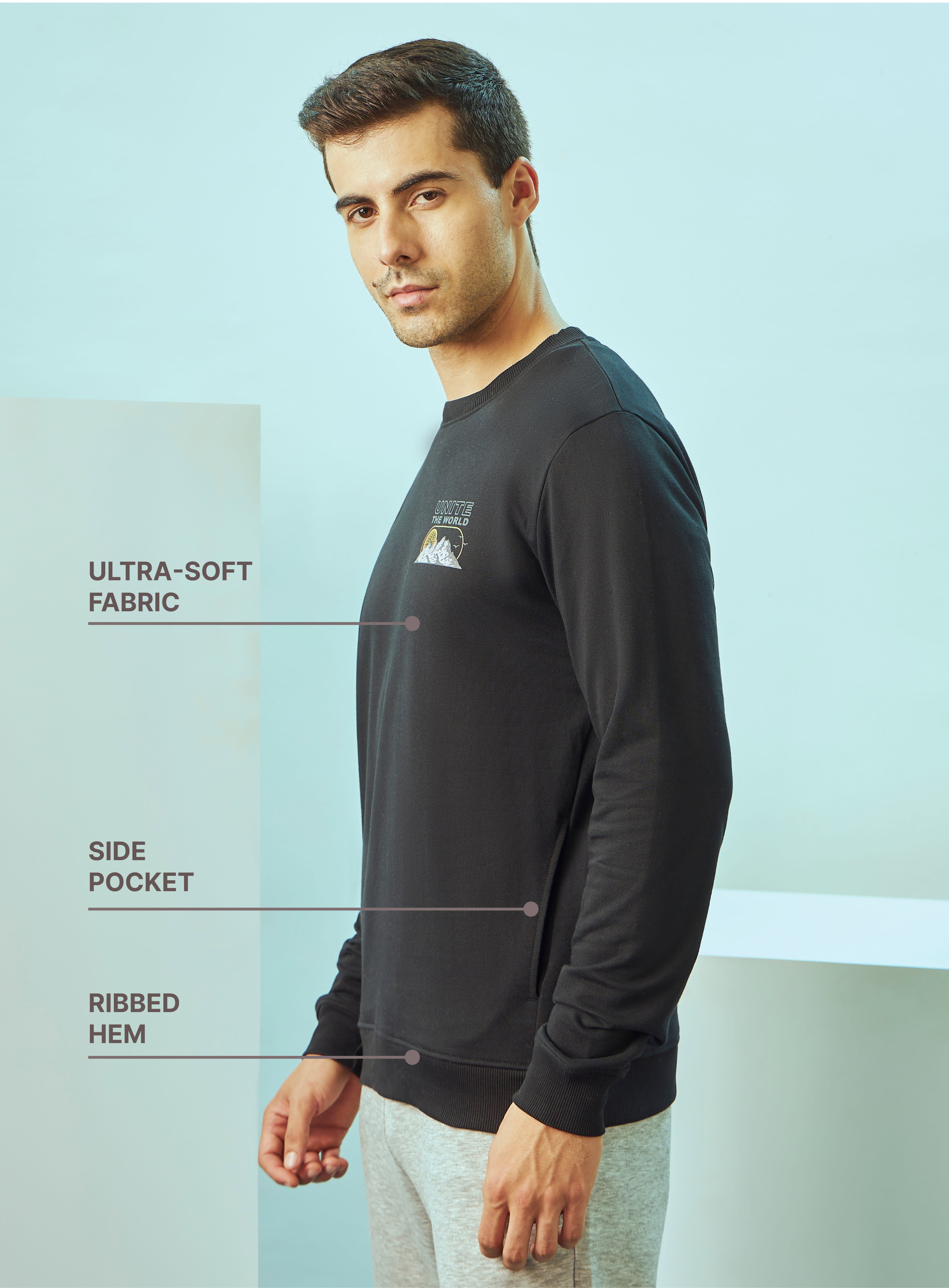 Placement Print Sweatshirt with Pockets