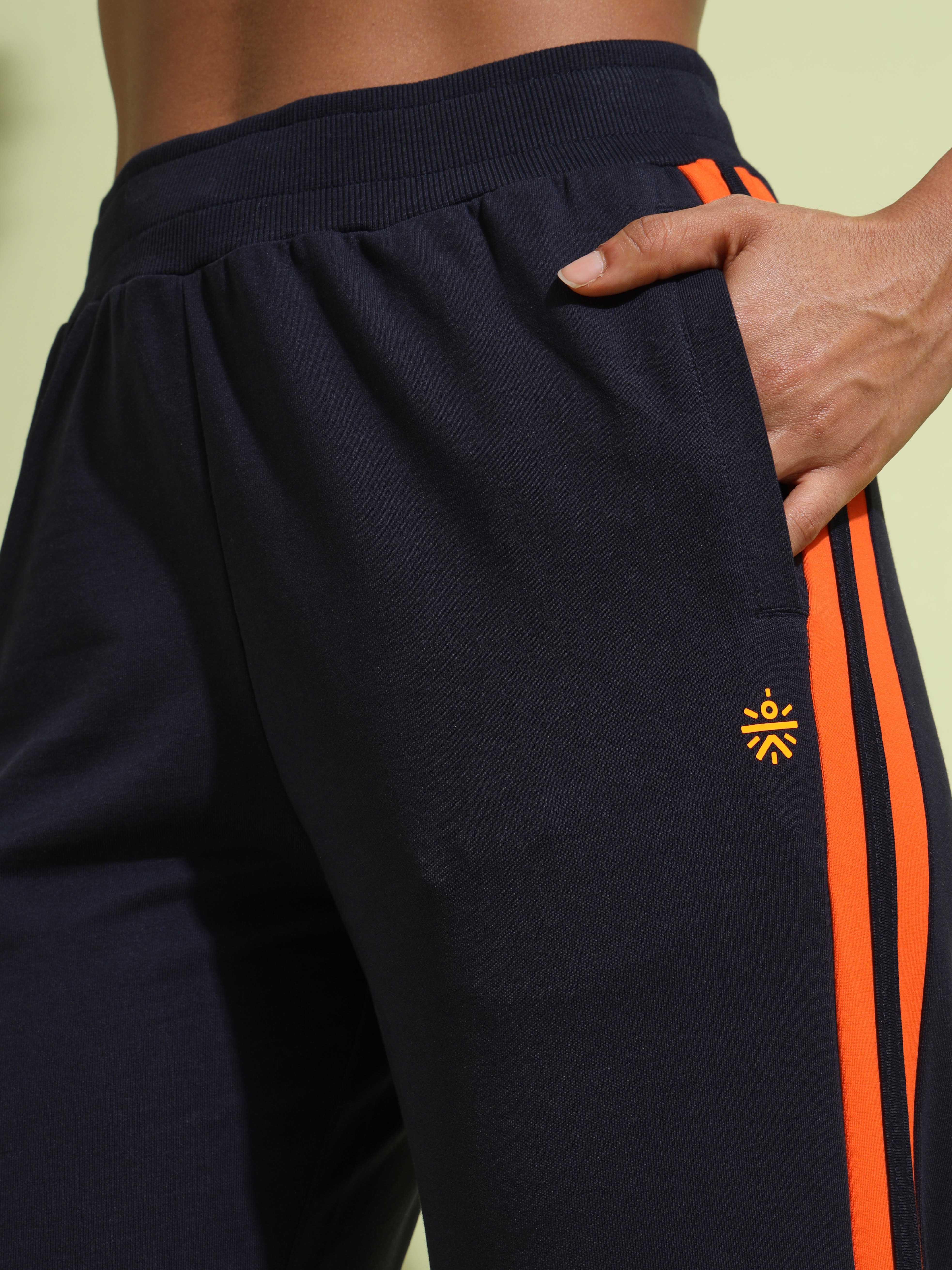 Joggers with Contrast Piping Detail