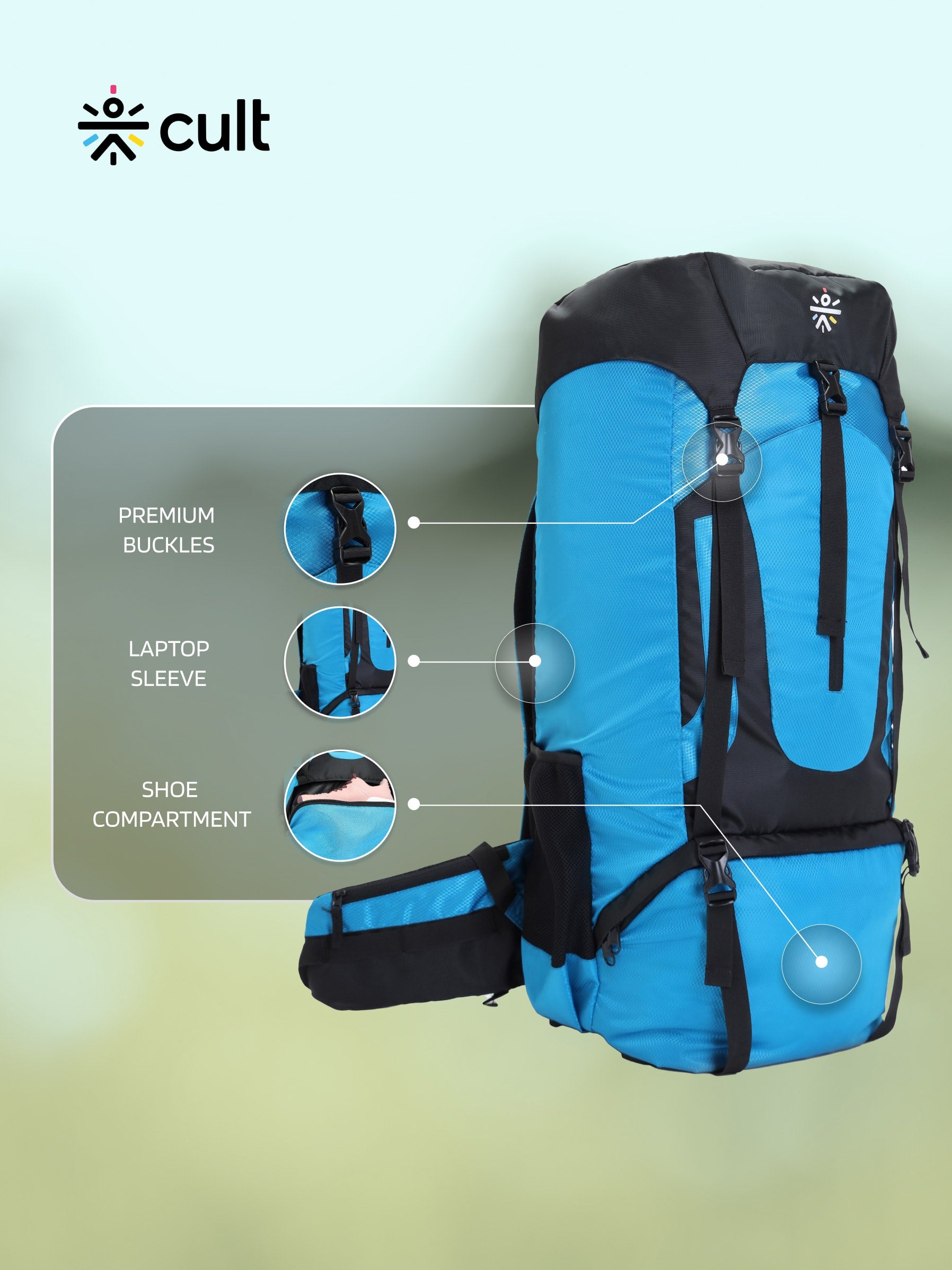 Travel Rucksack 80 L Blue