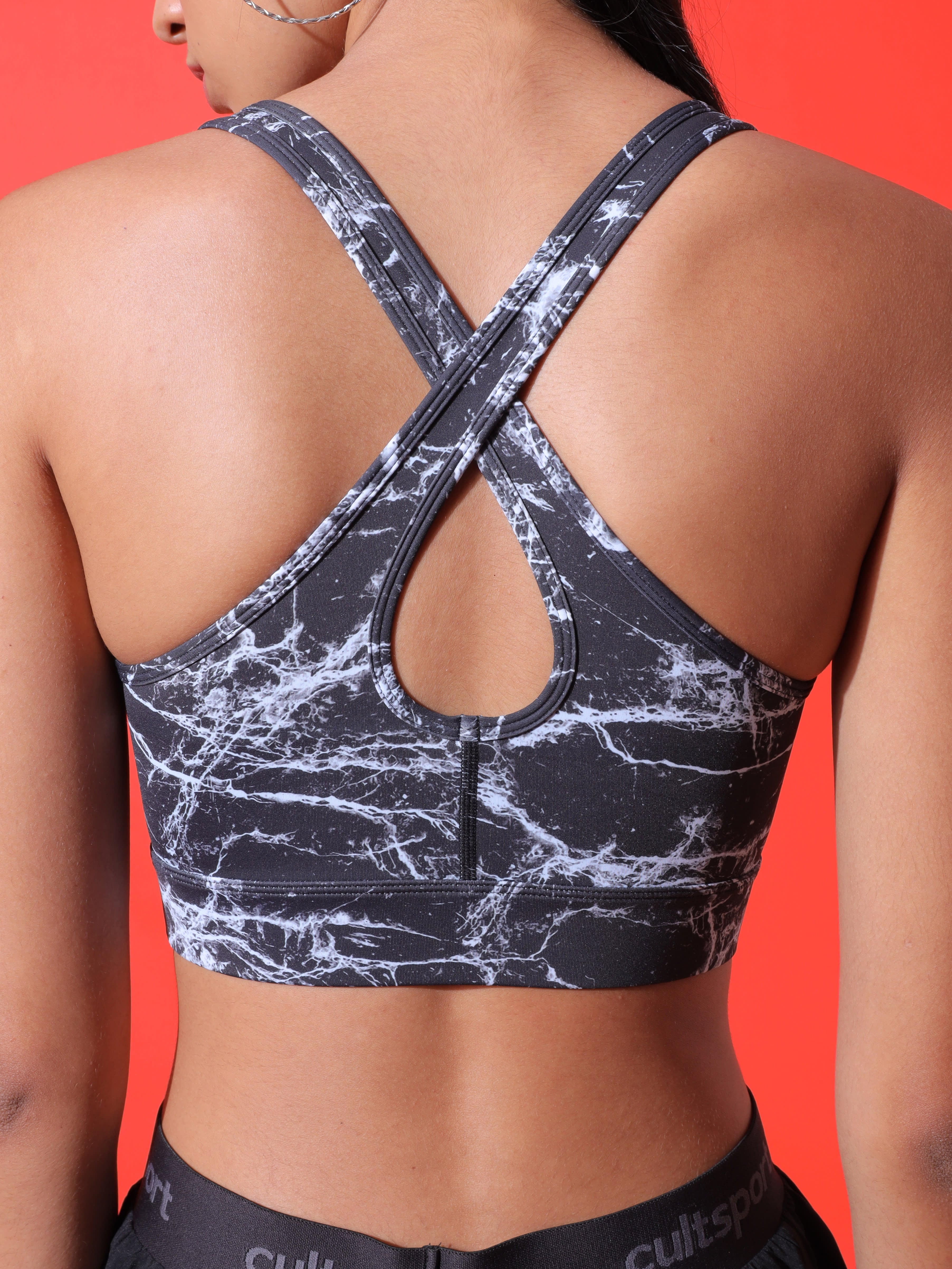 Marble Print Sports Bra