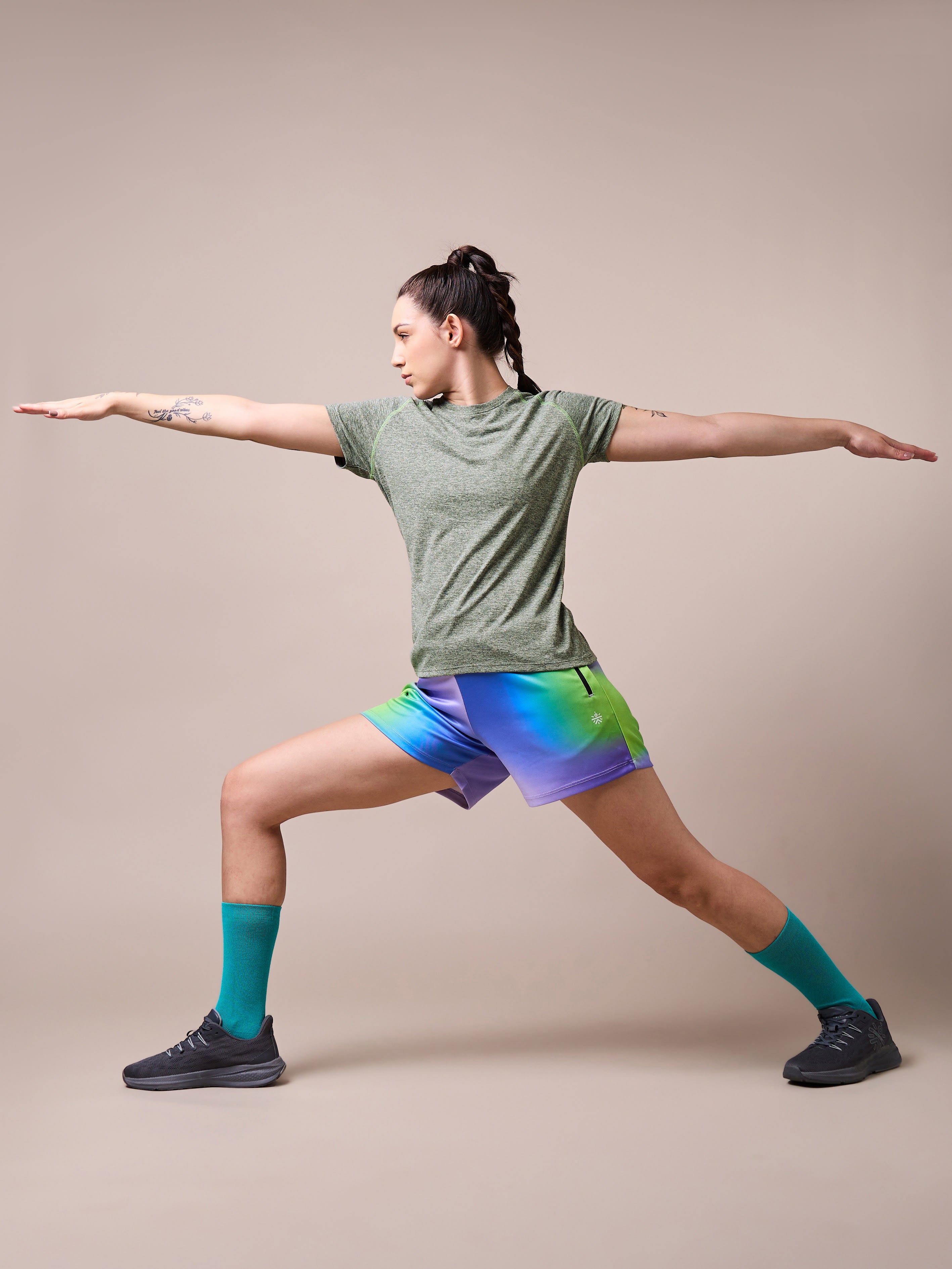 Women's Muscle Flex Olive Comfortech T-shirt