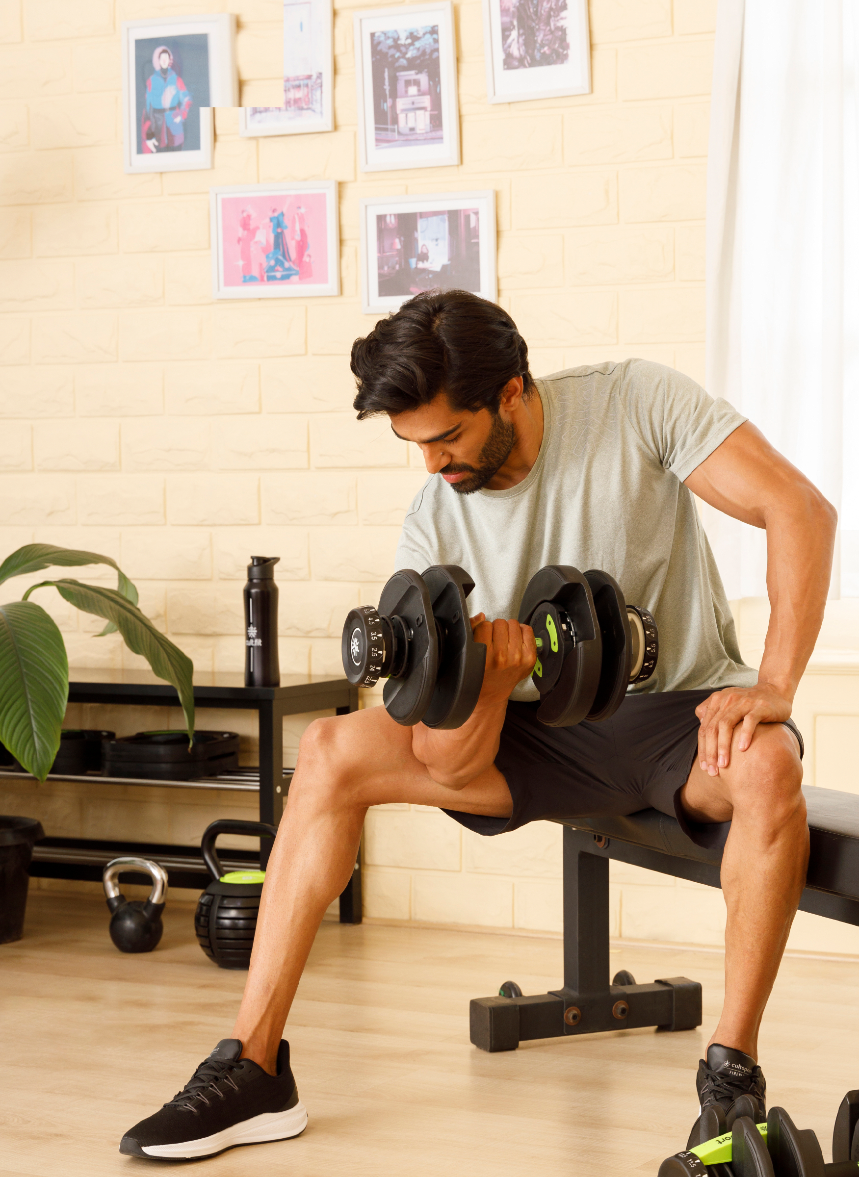 24 kg Compact Adjustable Dumbbell (2.5kg to 24kg), Easy Weight Change: 15-in-1 (1 piece) (6 Months extended Warranty only on Cultsport.com)