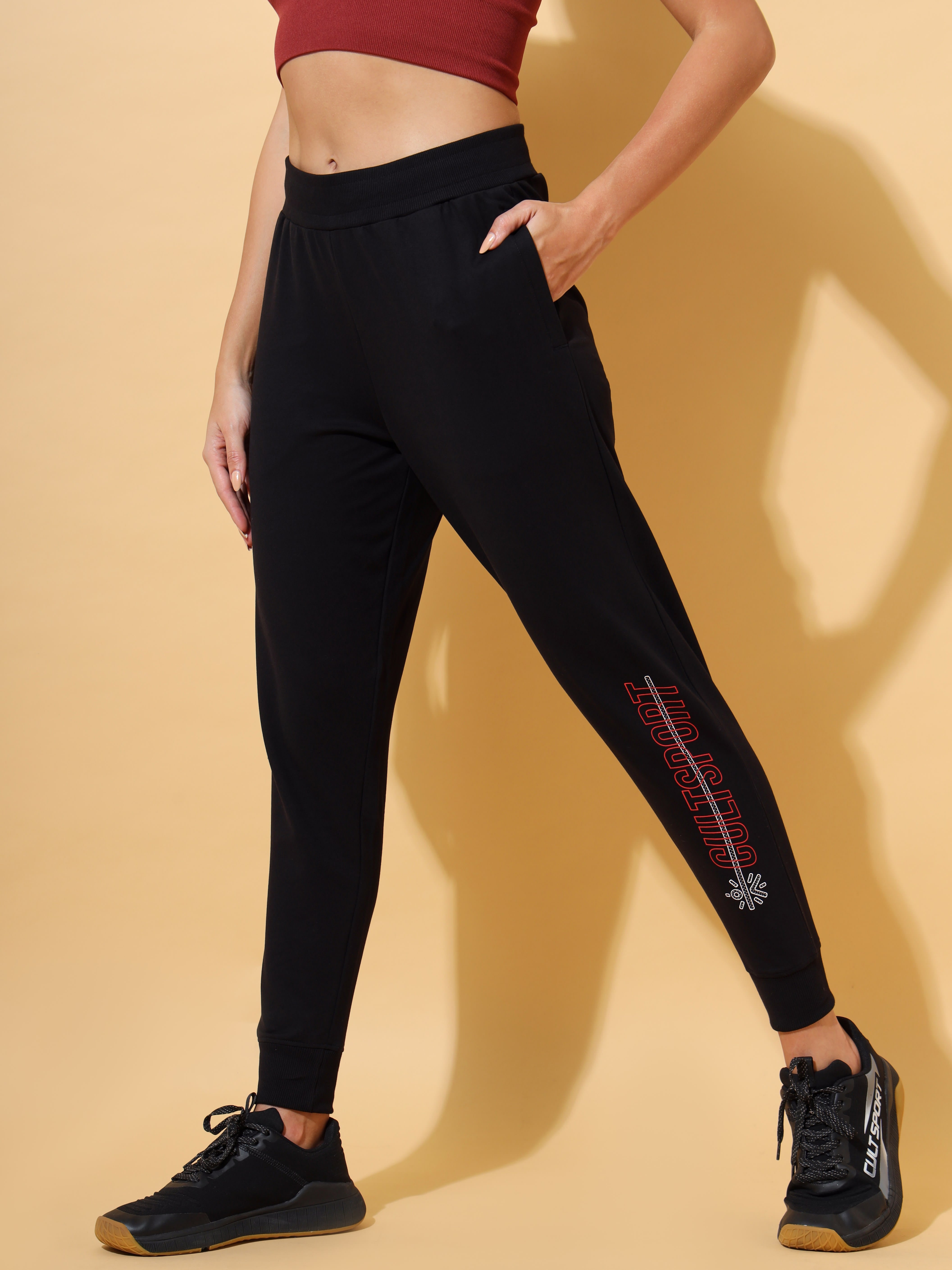 Solid Comfort Jogger with Placement Print