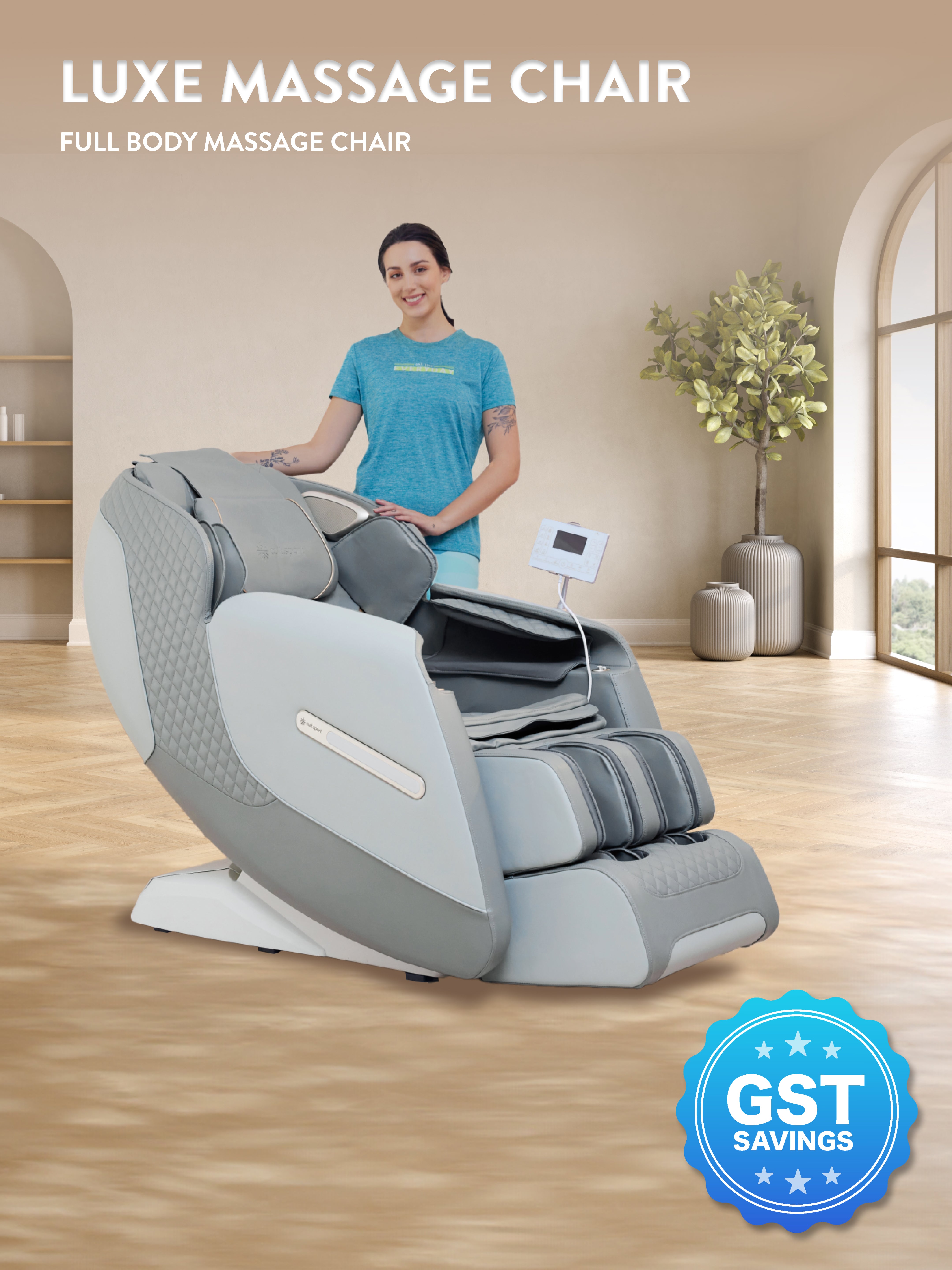 Cult LUXE Massage Chair | Zero Gravity with AI Voice & Bluetooth | 3D Experience | Smart Dial & 18 Preset Programs | Smart Touch Screen