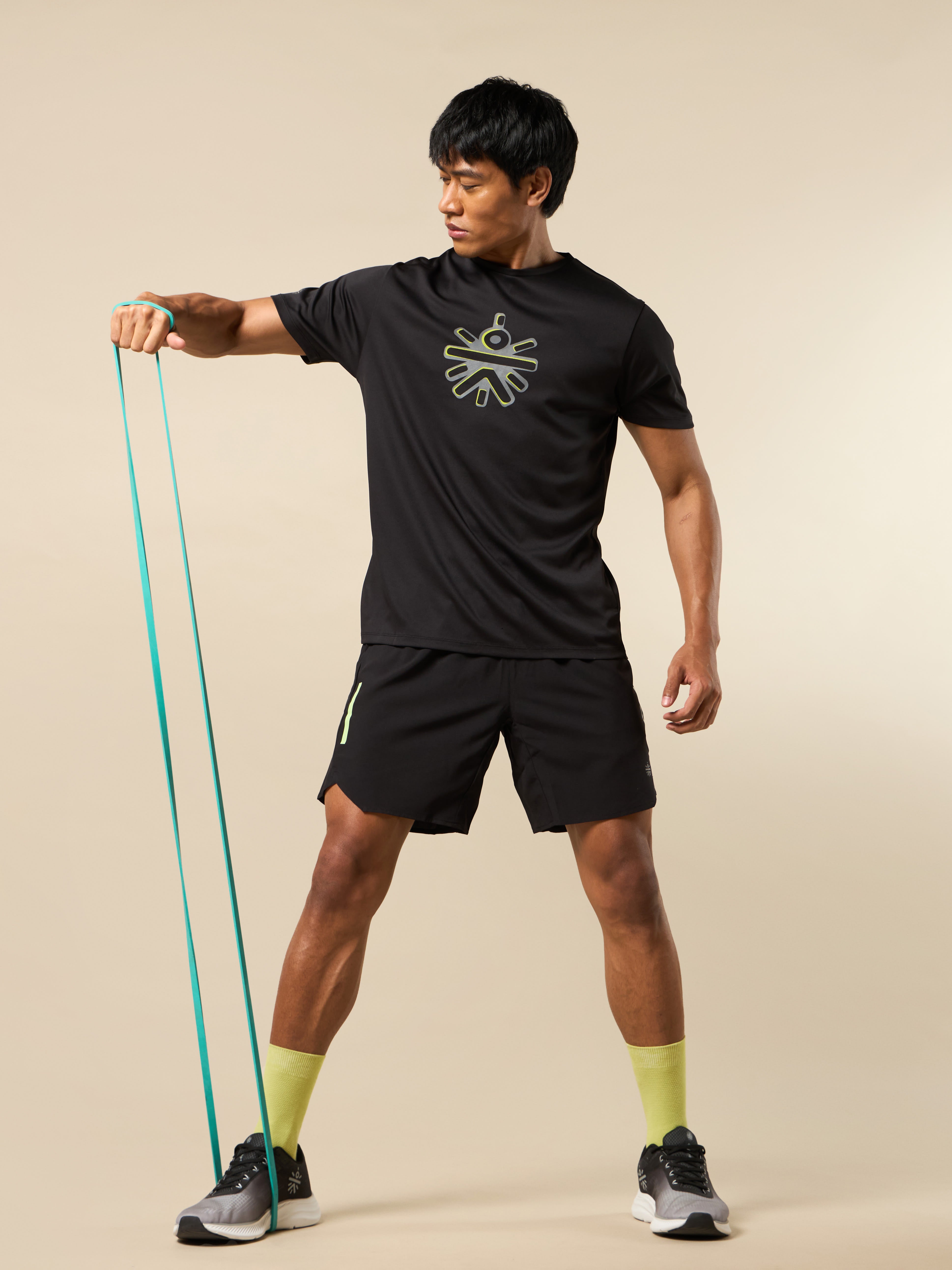 Men's Black Brand Carrier Print T-shirt