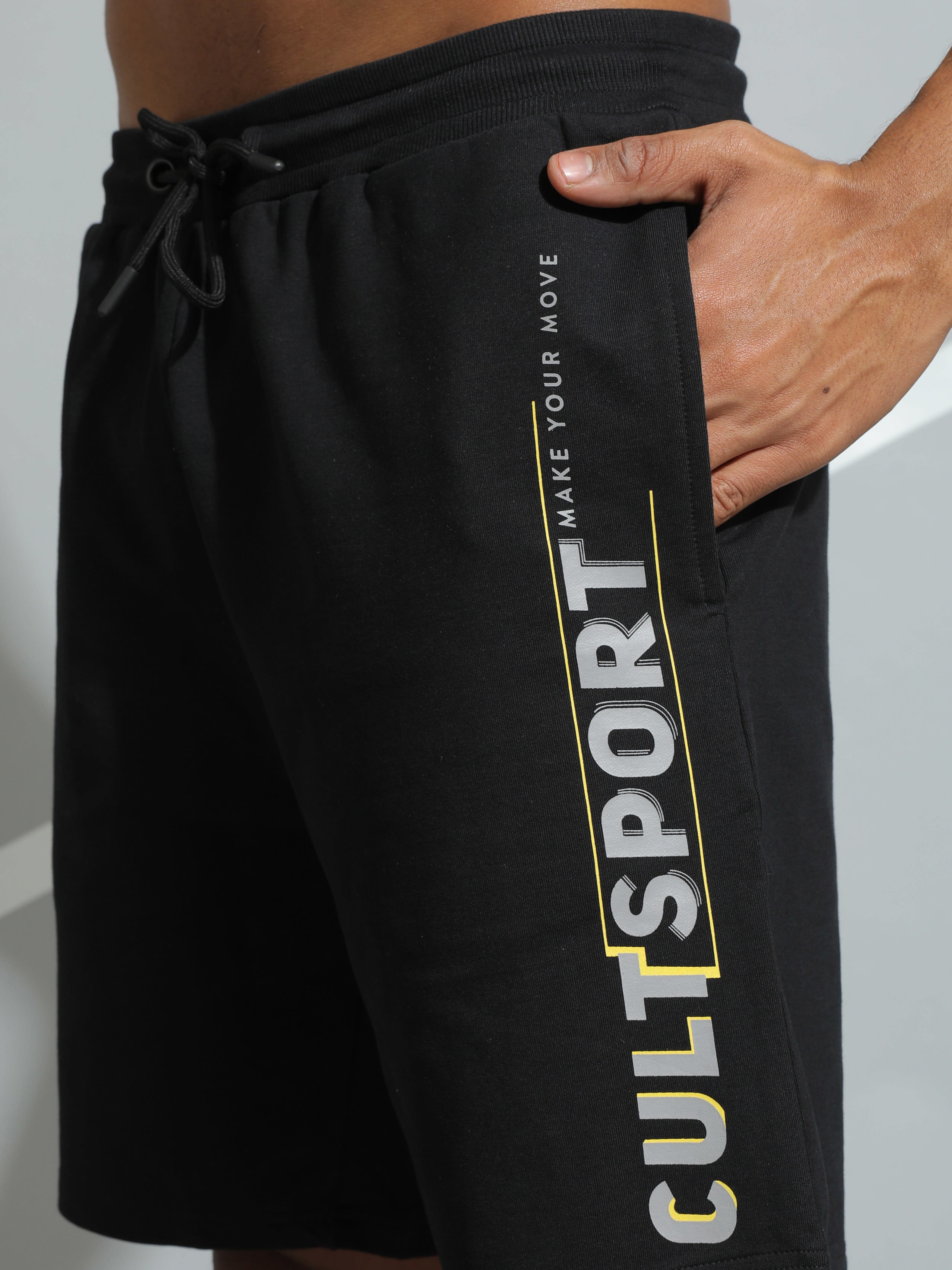 Typographic Print Active Shorts