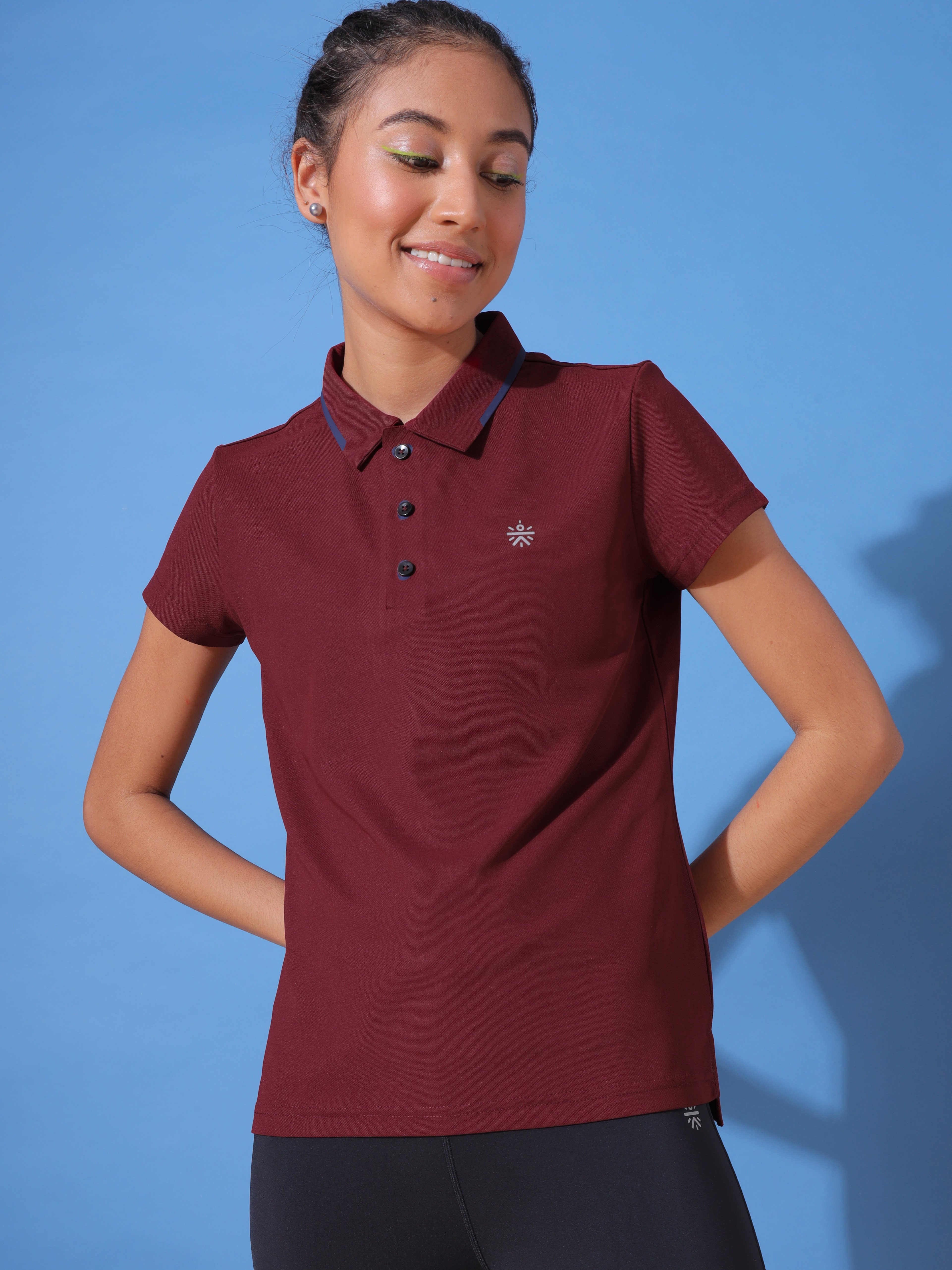 Women's Bonded Plum Polo T-shirt