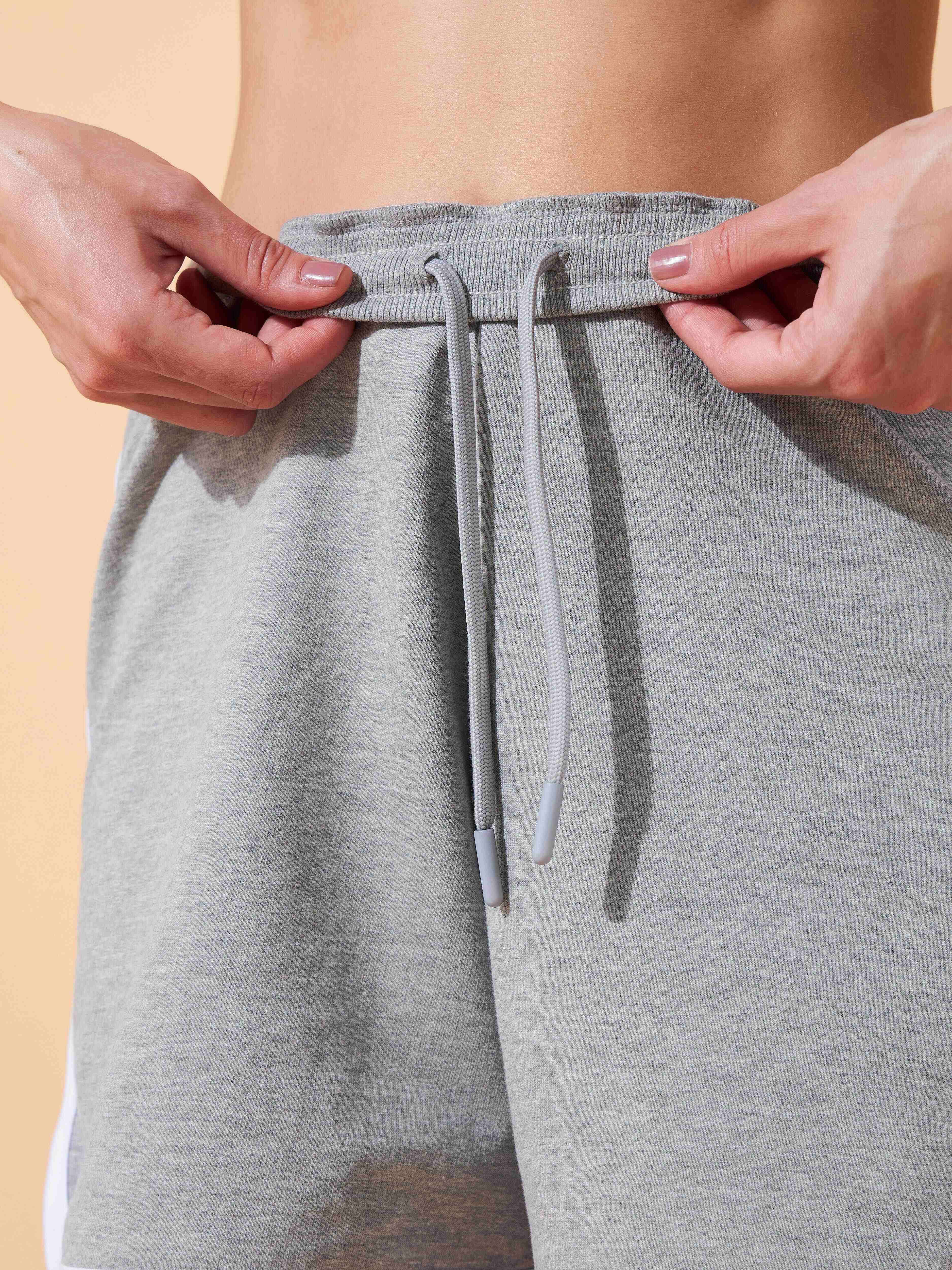 Grey Dolphin Hem Shorts for Women